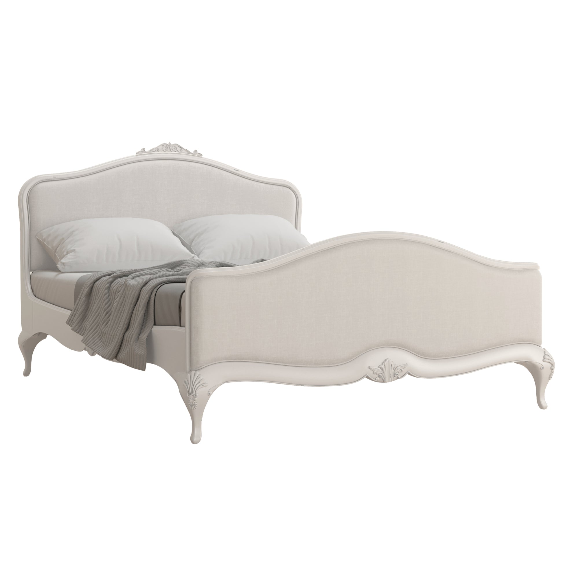 Willis & Gambier Etienne High End Upholstered Bed - Grey - Angled View