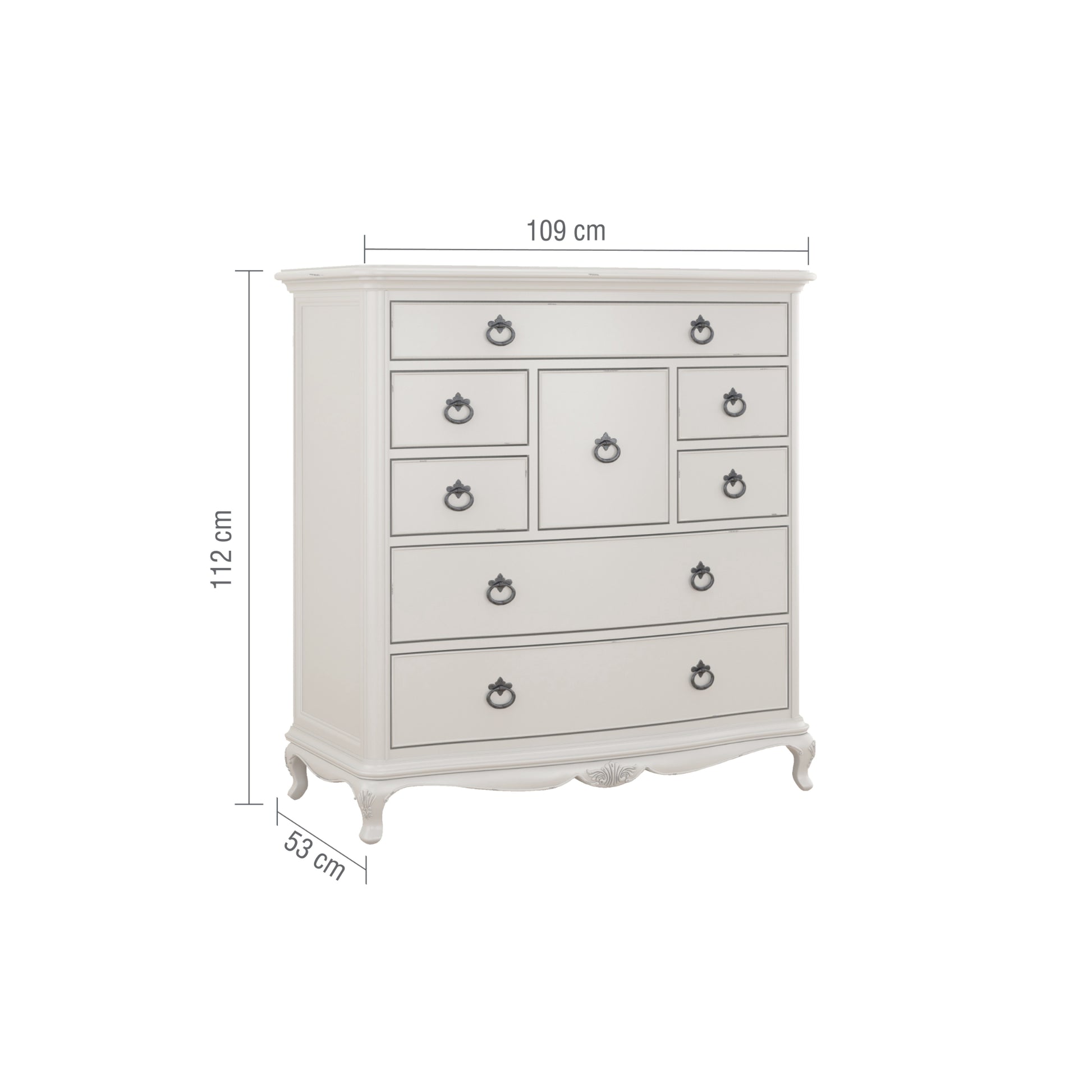 Willis & Gambier Etienne 8 Drawer Chest - Grey - Infographic