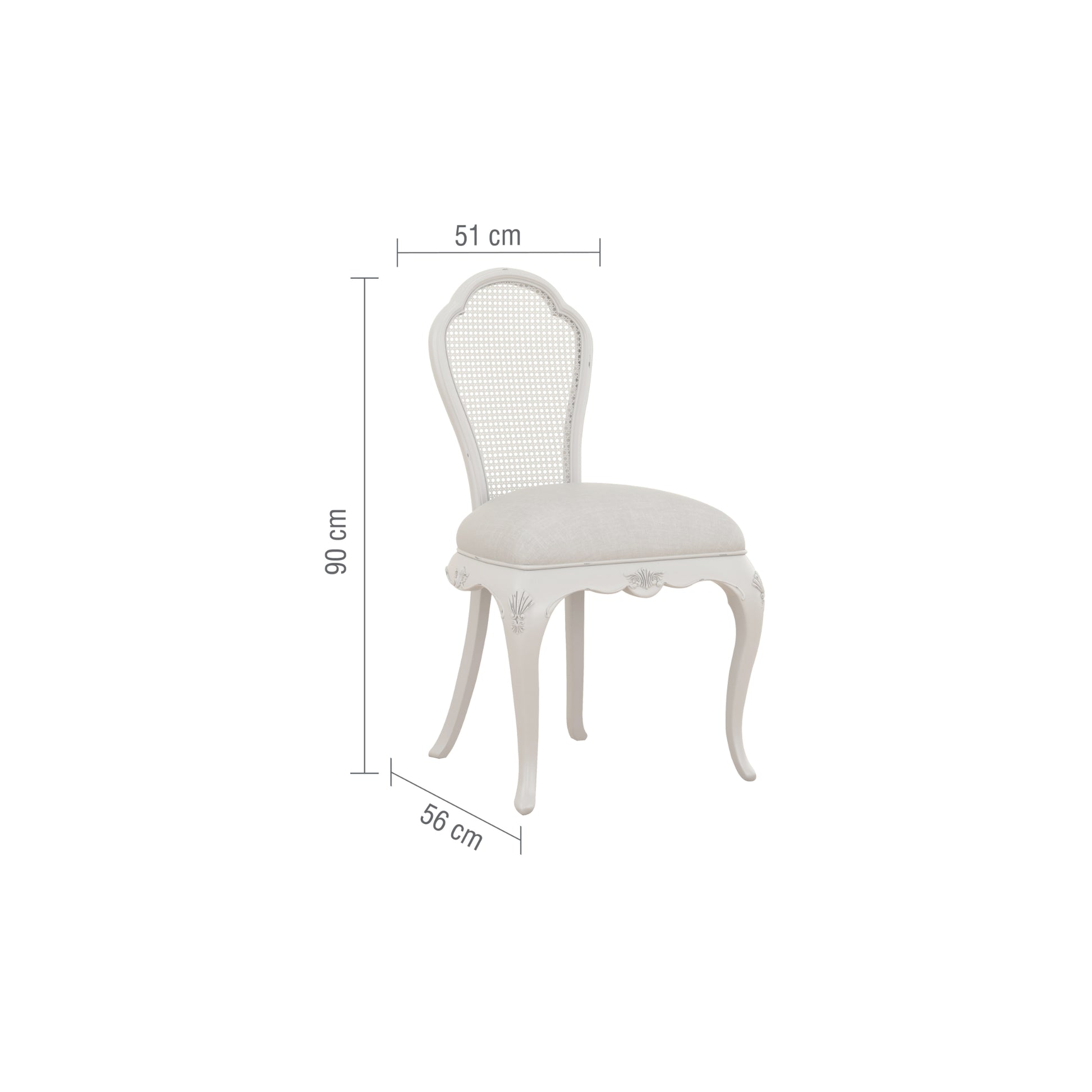 Willis & Gambier Etienne Bedroom Chair - Grey - Infographic