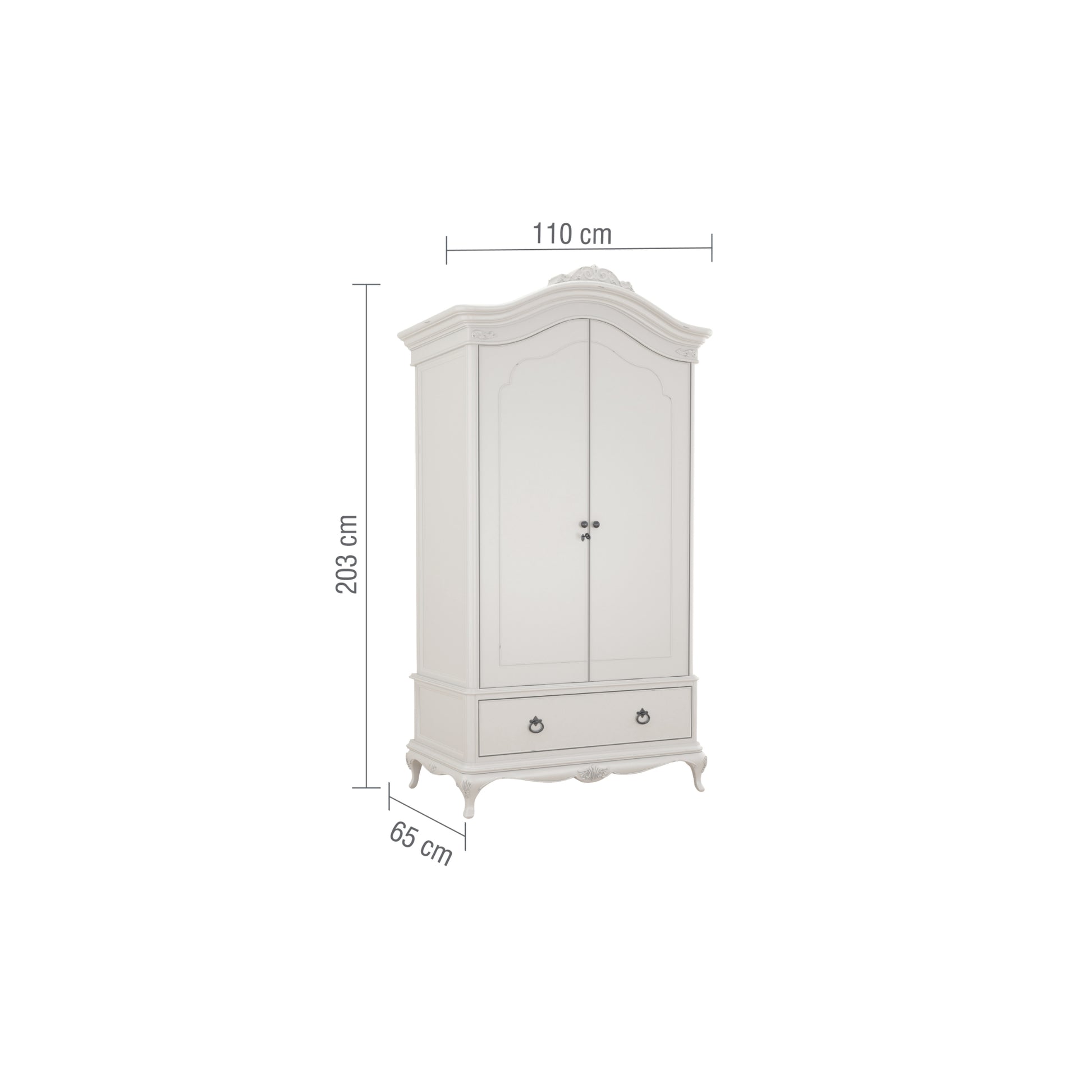 Willis & Gambier Etienne Double Wardrobe - Grey - Infographic