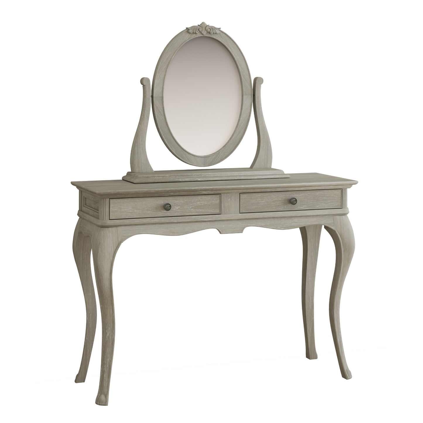 Willis & Gambier Camille Gallery Mirror - Oak - On Dressing Table