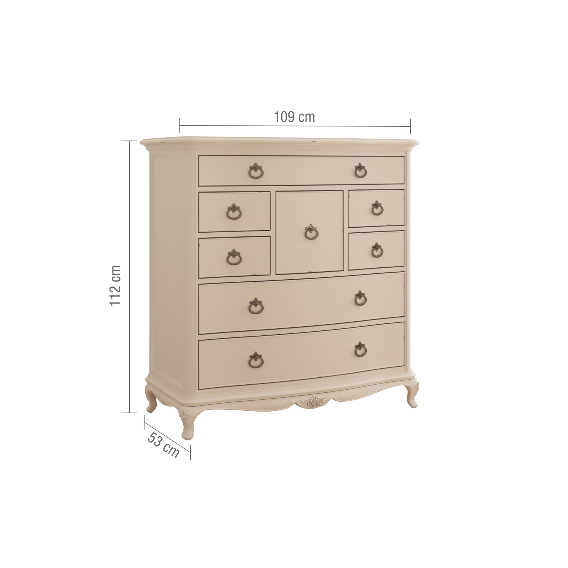 Willis & Gambier Ivory 8 Drawer Chest - Cream - Infographic