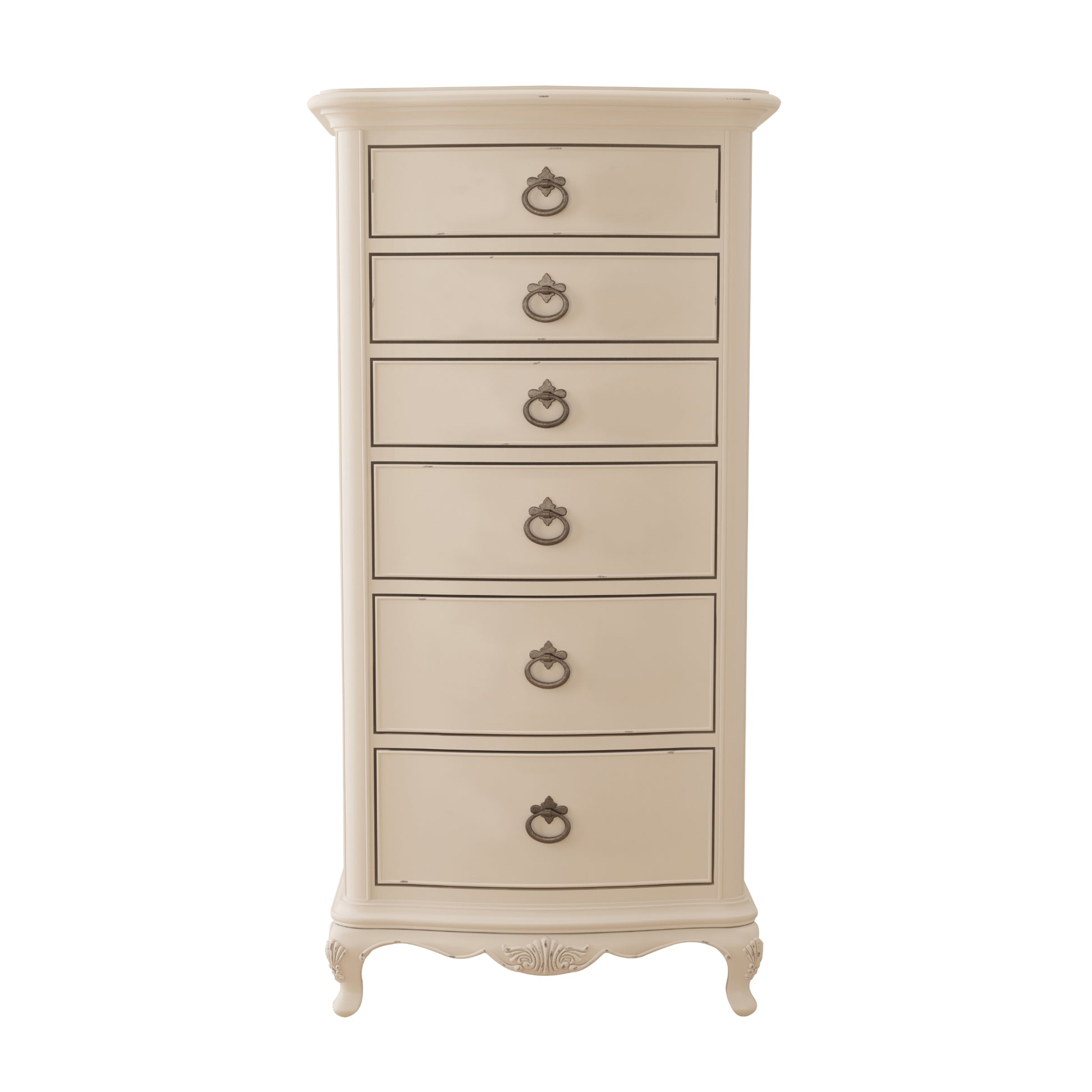 Willis & Gambier Ivory 6 Drawer Narrow Tallboy Chest - Cream