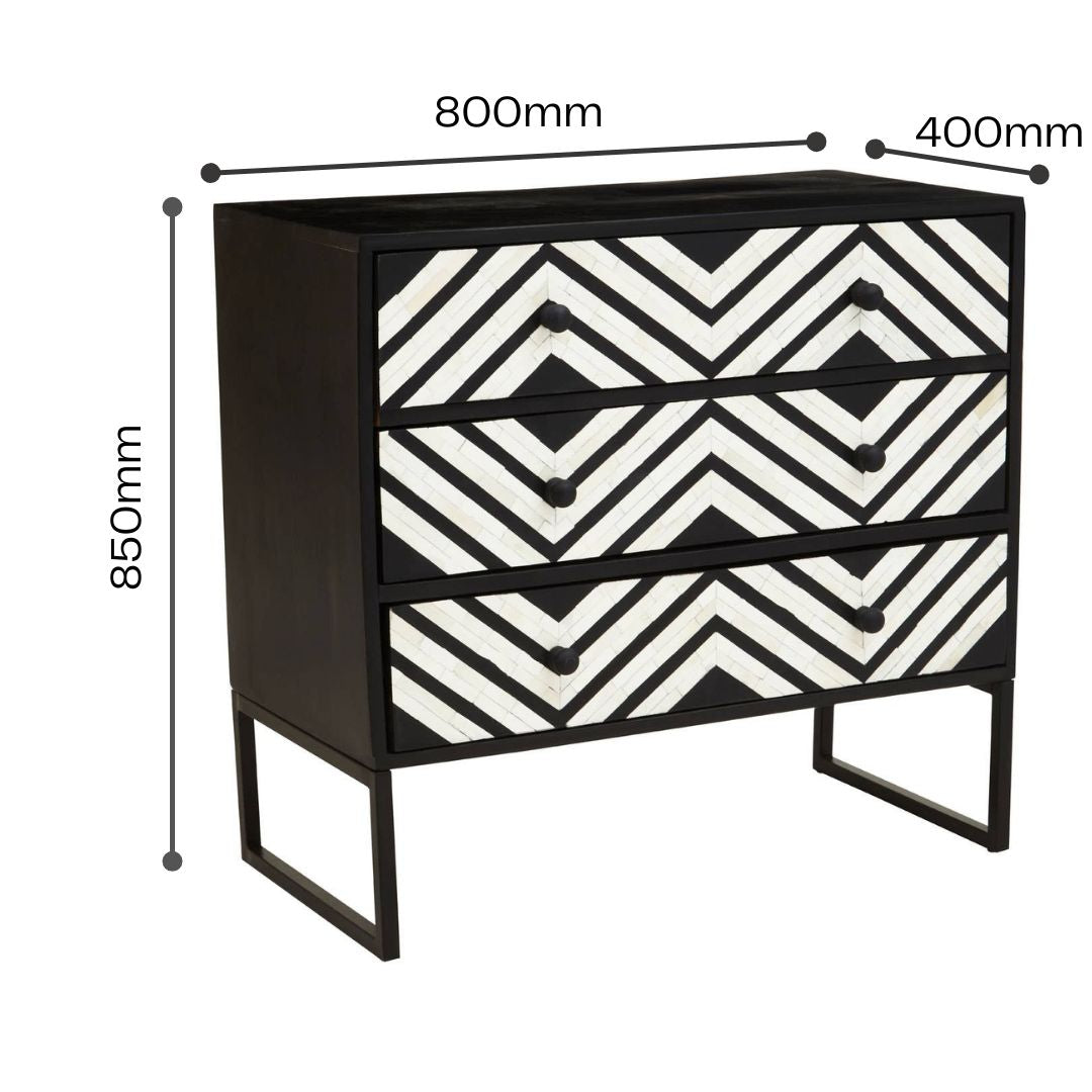 Nest Envy Nexus 3 Drawer Chest - Monochrome