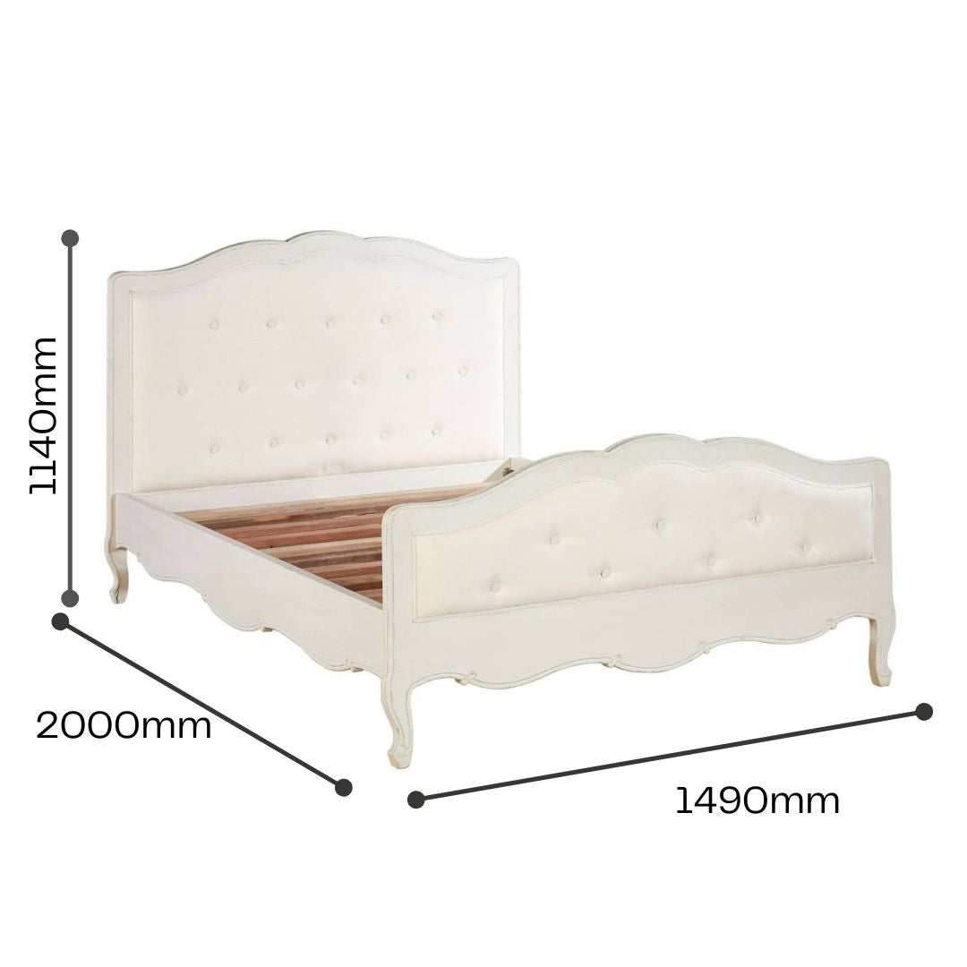 Nest Envy Versailles Double Bed - White - Infographic