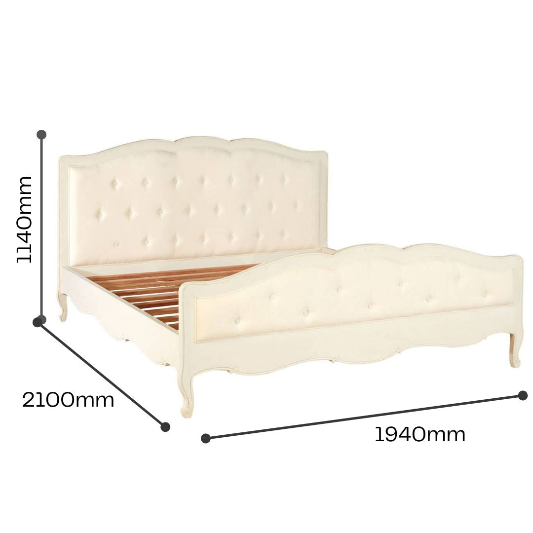 Nest Envy Versailles Super King Bed - White - Infographic