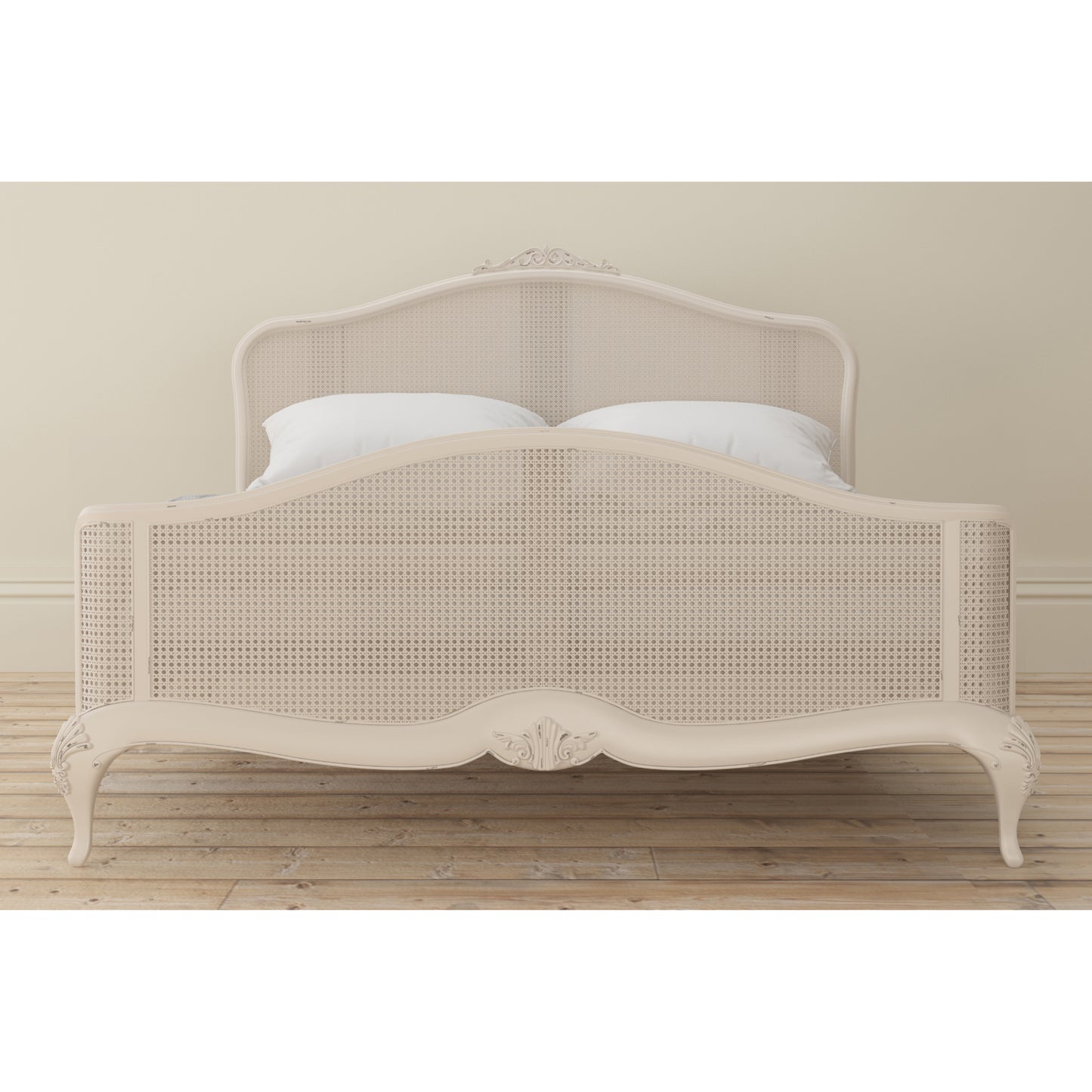 Willis & Gambier Ivory High End Rattan Kingsize Bed - Cream - Lifestyle Image Basic