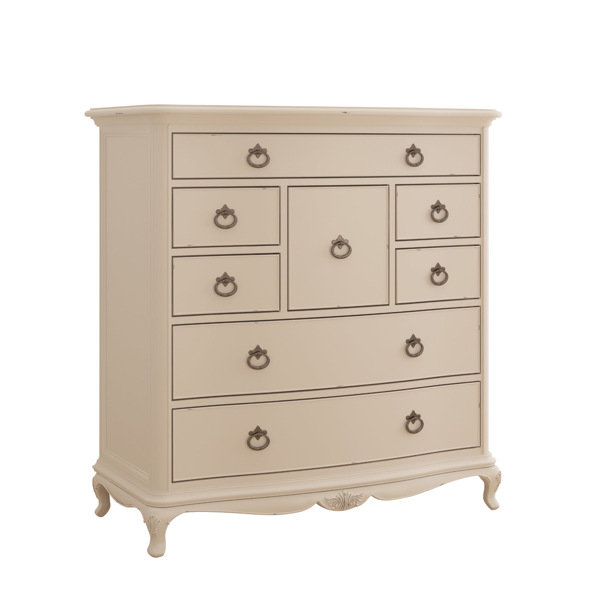 Willis & Gambier Ivory 8 Drawer Chest - Cream - Angled view