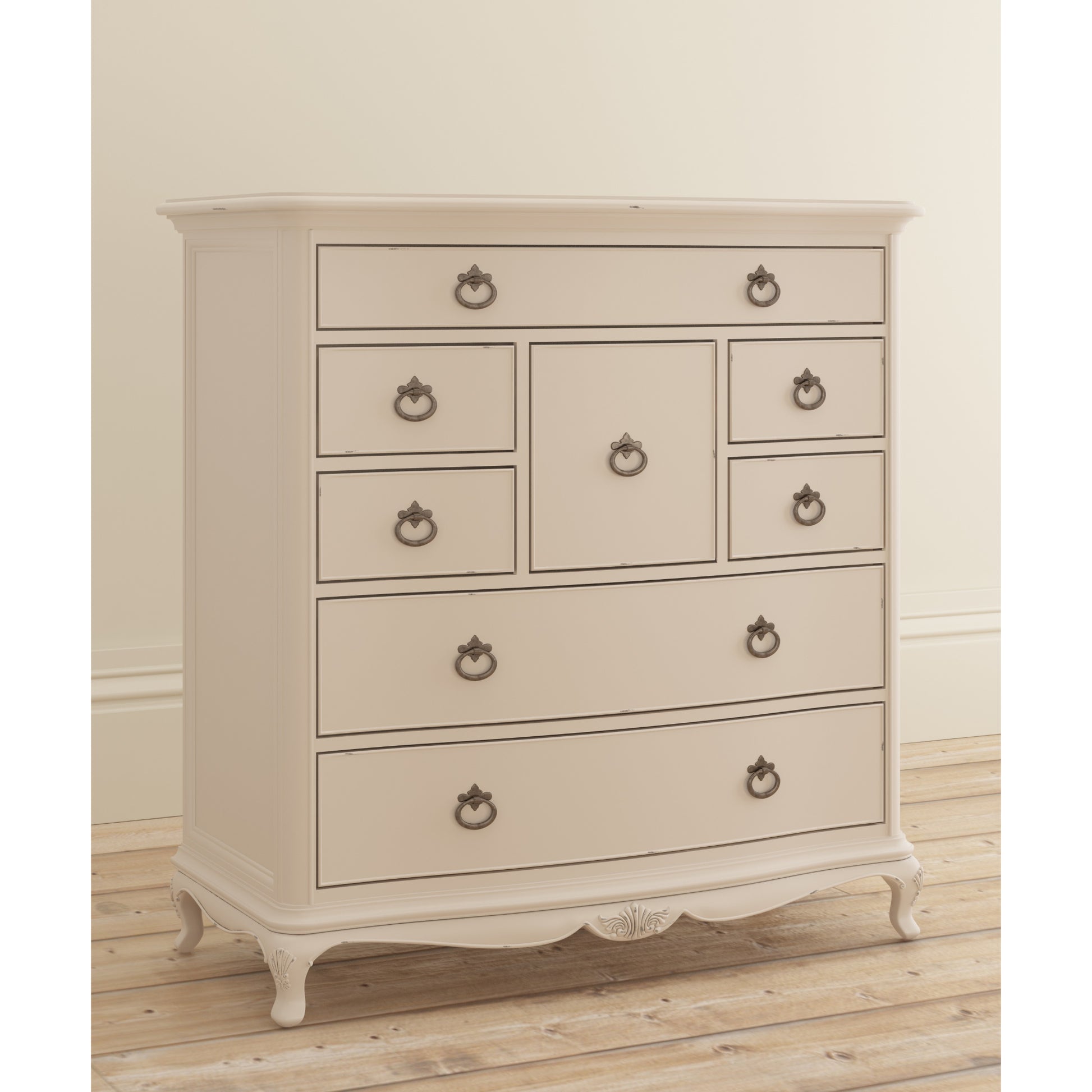 Willis & Gambier Ivory 8 Drawer Chest - Cream - Lifestyle Image Basic Angled view