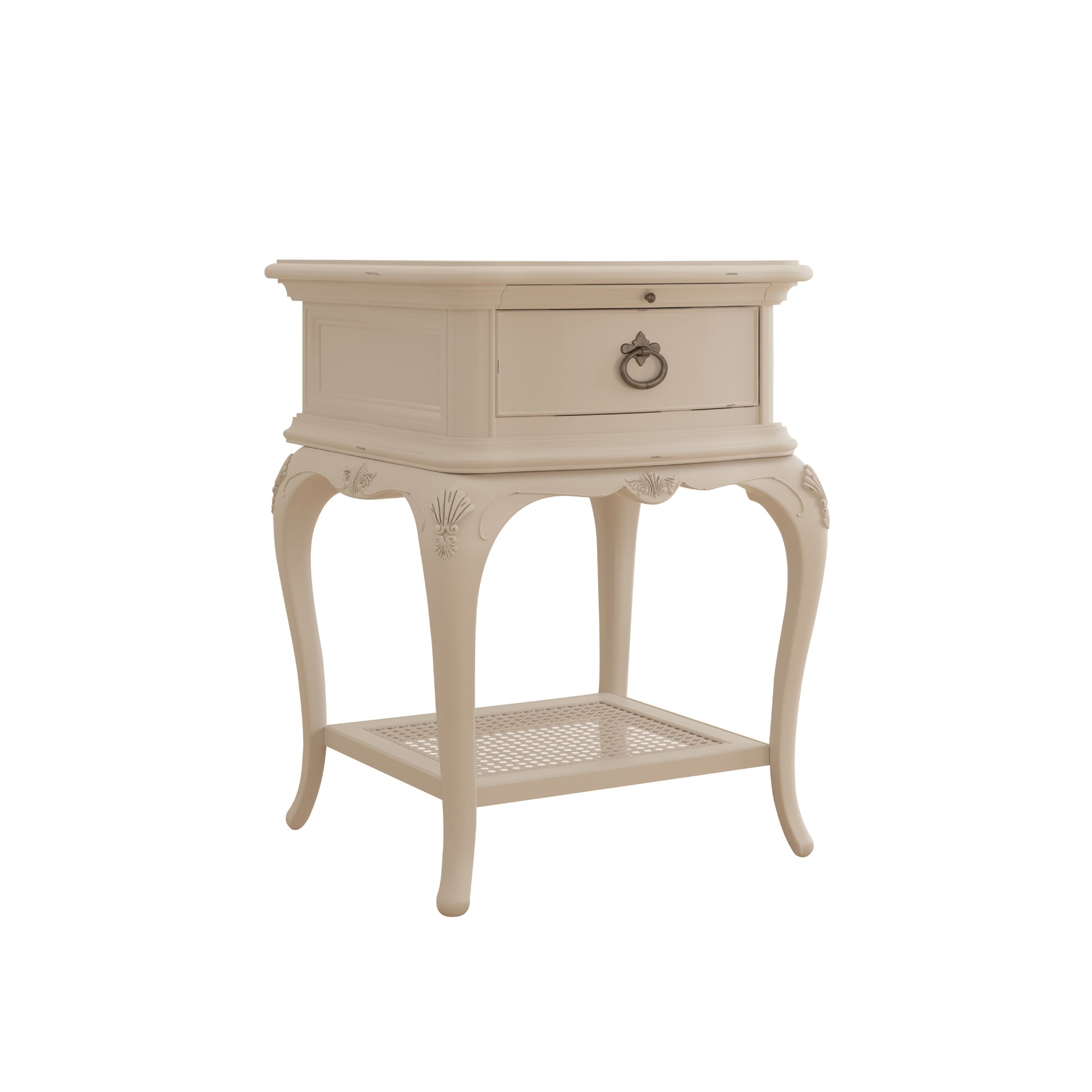 Willis & Gambier Ivory Single Drawer Bedside Table - Cream - Angled View