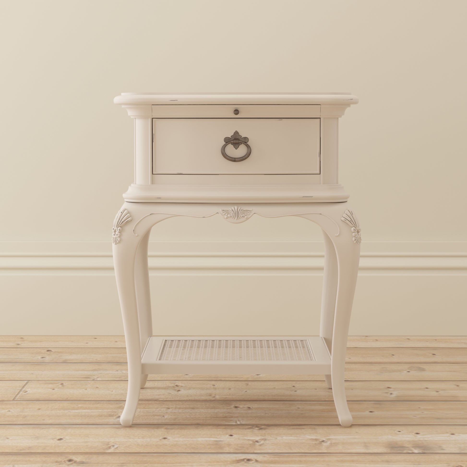 Willis & Gambier Ivory Single Drawer Bedside Table - Cream - Lifestyle Image Basic