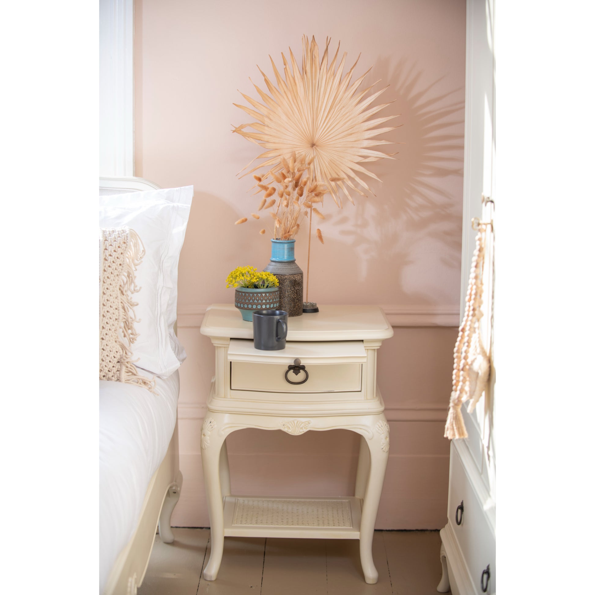 Willis & Gambier Ivory Single Drawer Bedside Table - Cream - Lifestyle Image 2
