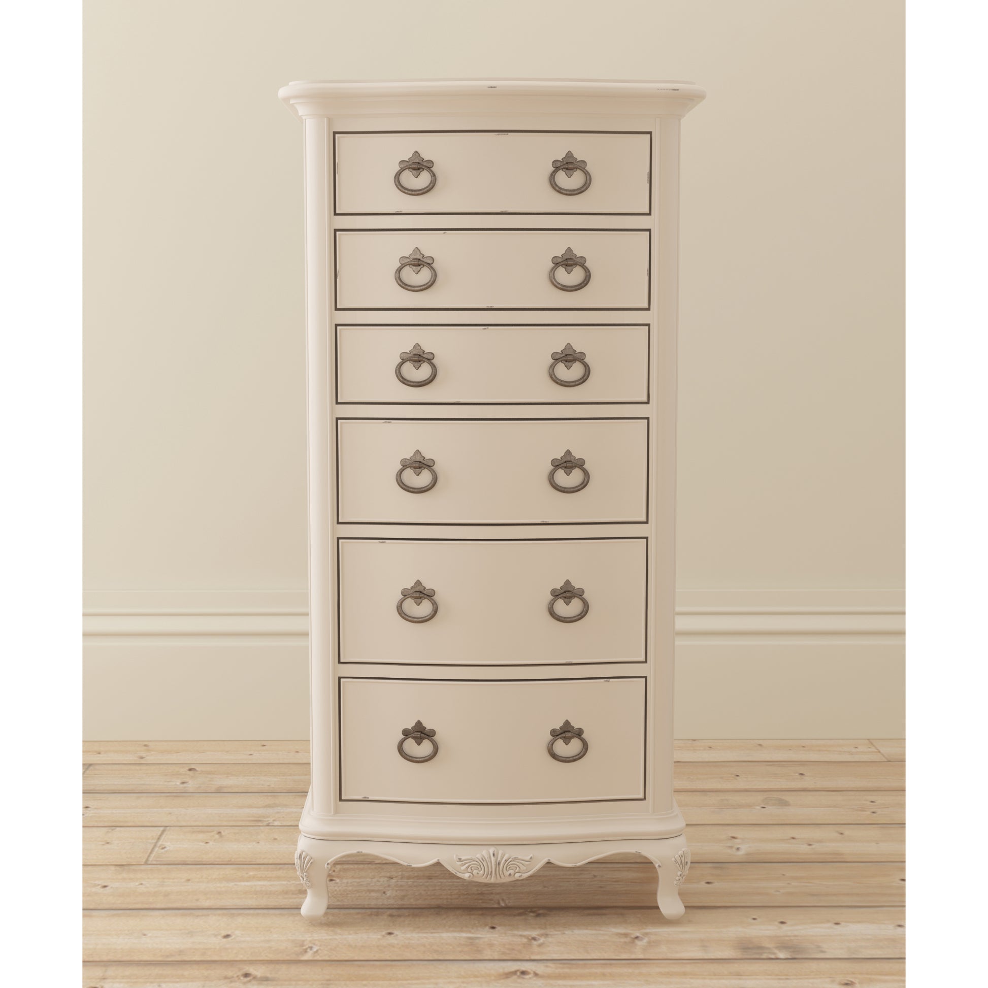 Willis & Gambier Ivory 6 Drawer Narrow Tallboy Chest - Cream - Lifestyle Image Basic