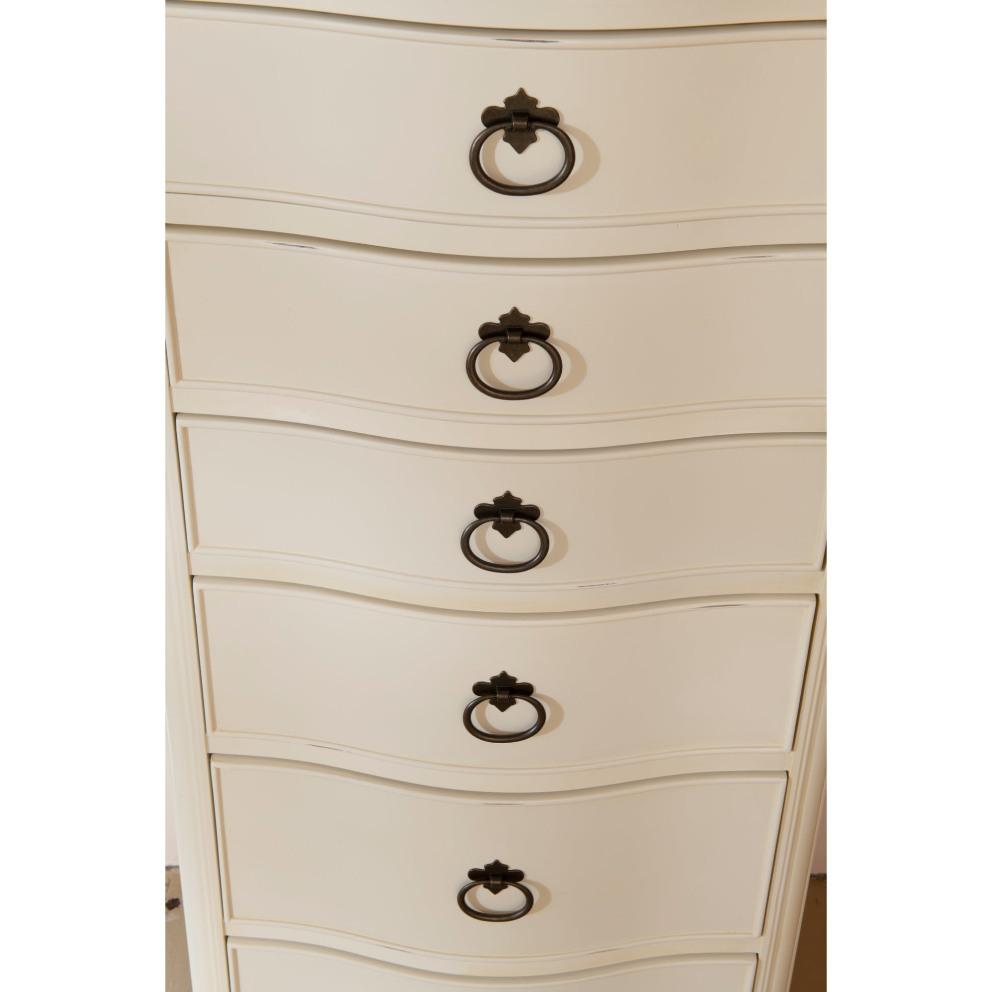 Willis & Gambier Ivory 6 Drawer Narrow Tallboy Chest - Cream - Focus View Drawers
