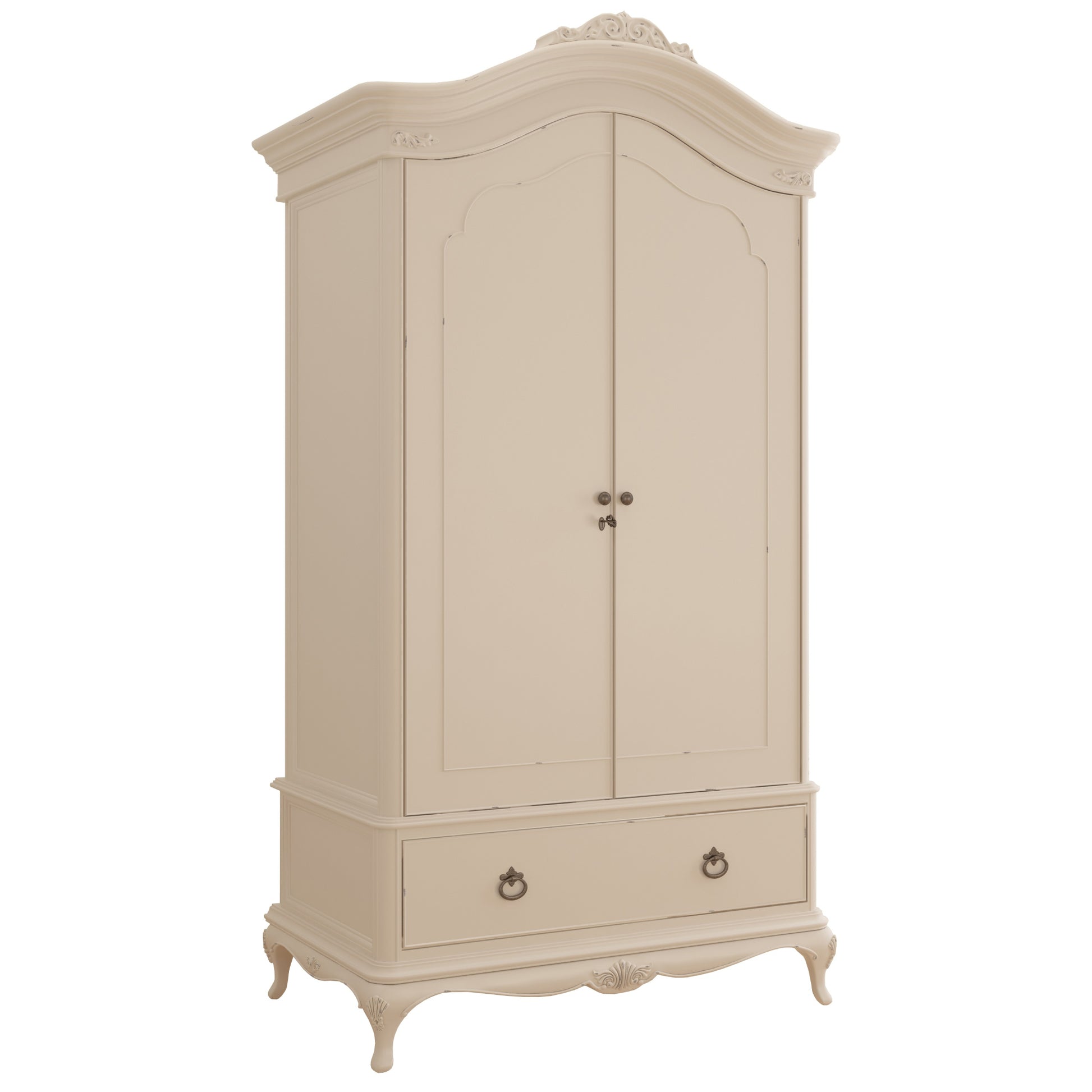 Willis & Gambier Ivory Double Wardrobe - Cream - Angled View