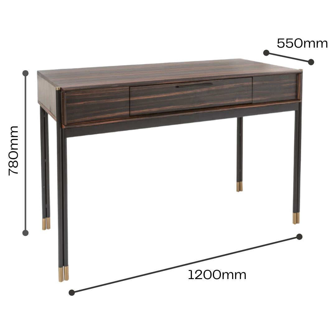 Twenty10 Designs Bali Dressing Table / Desk - Ebony - Infographic