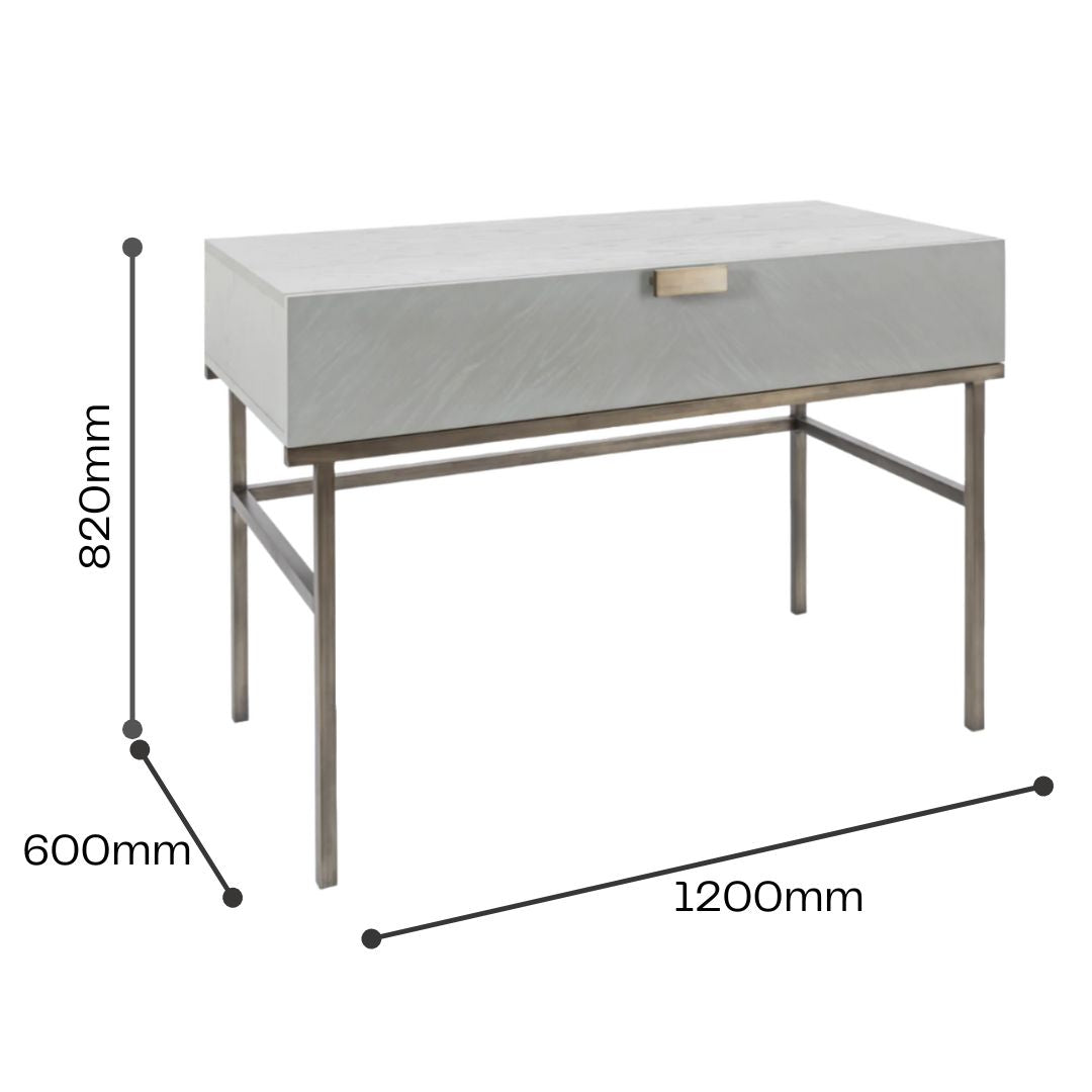 Twenty10 Designs Lilly Dressing Table / Desk - Grey - Infographic