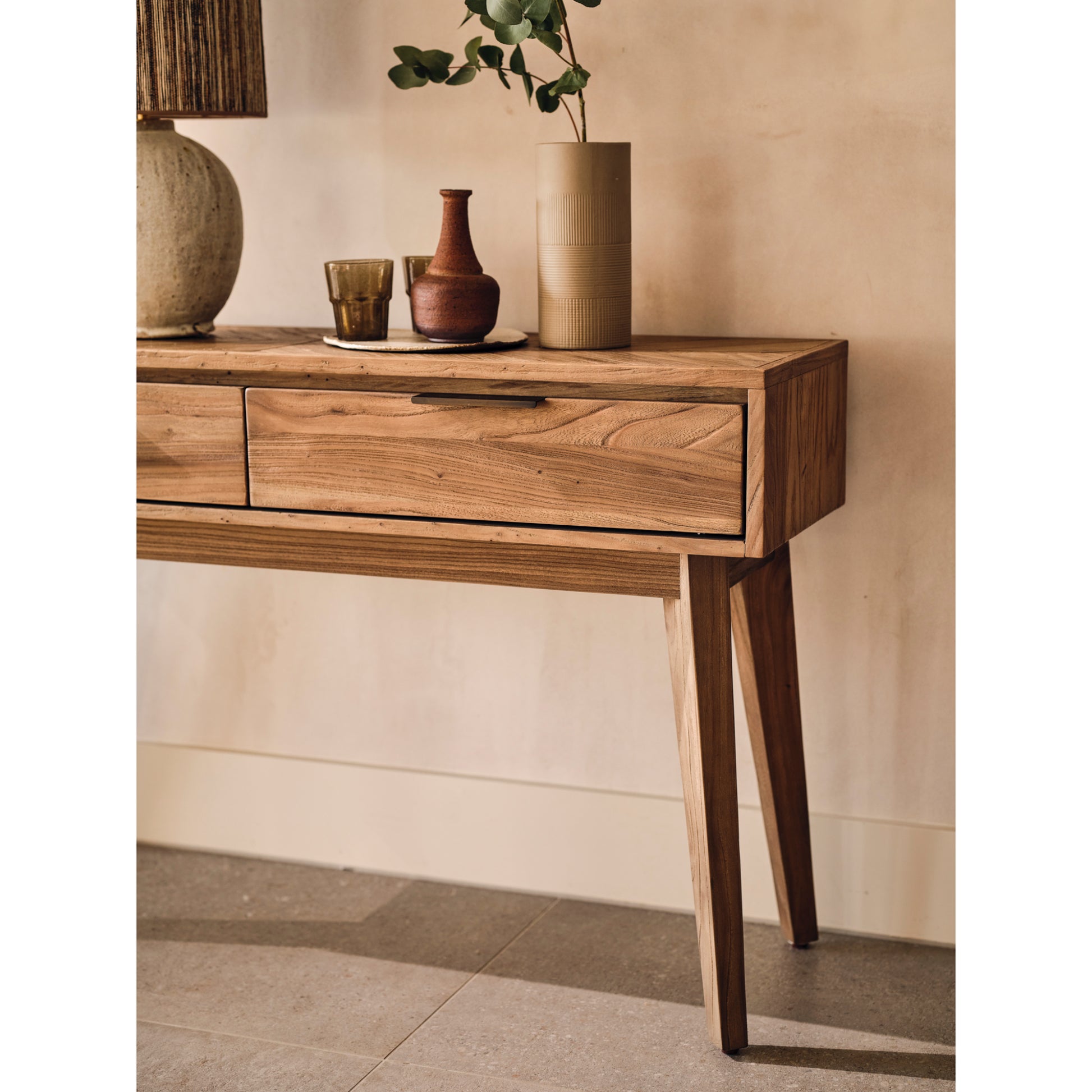 Willis & Gambier Sorrento Console Table - Elm - Lifestyle Image portrait focus view