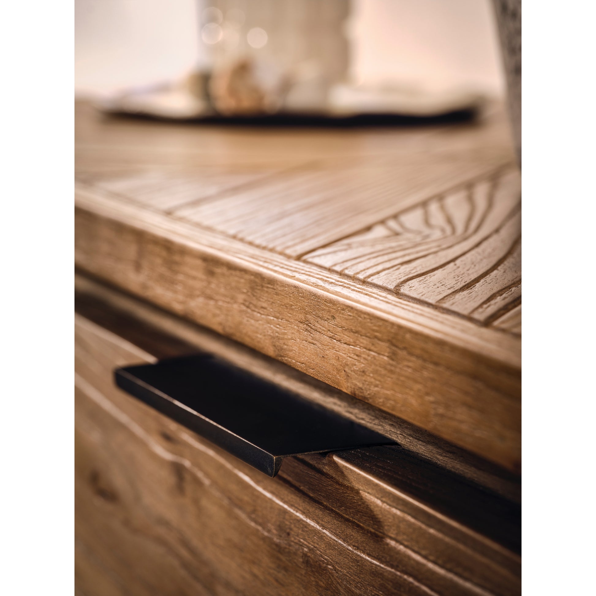 Willis & Gambier Sorrento Console Table - Elm - Lifestyle Image Handle Focus View