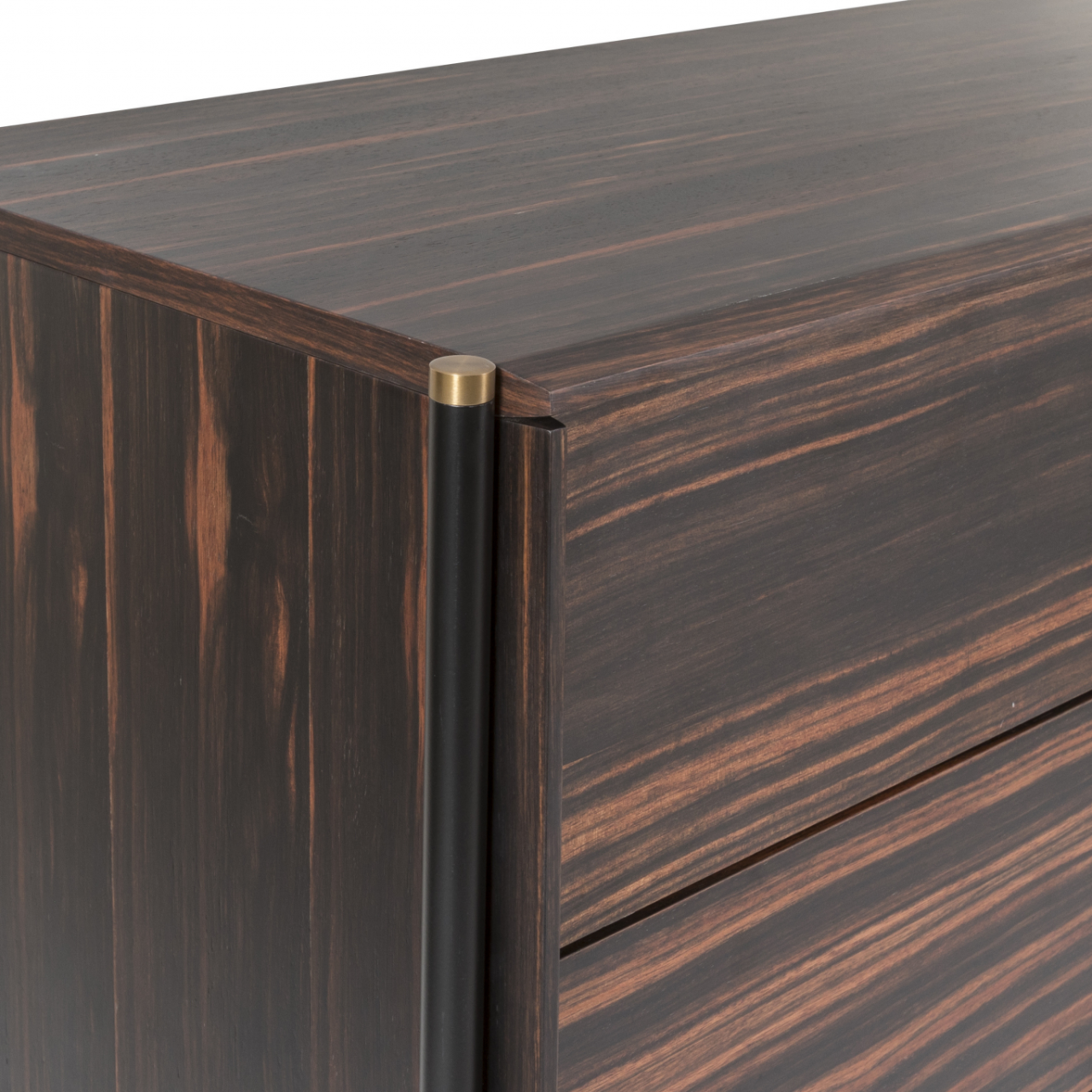 Twenty10 Designs Bali 3 Drawer Chest - Ebony - Zoomed In Side