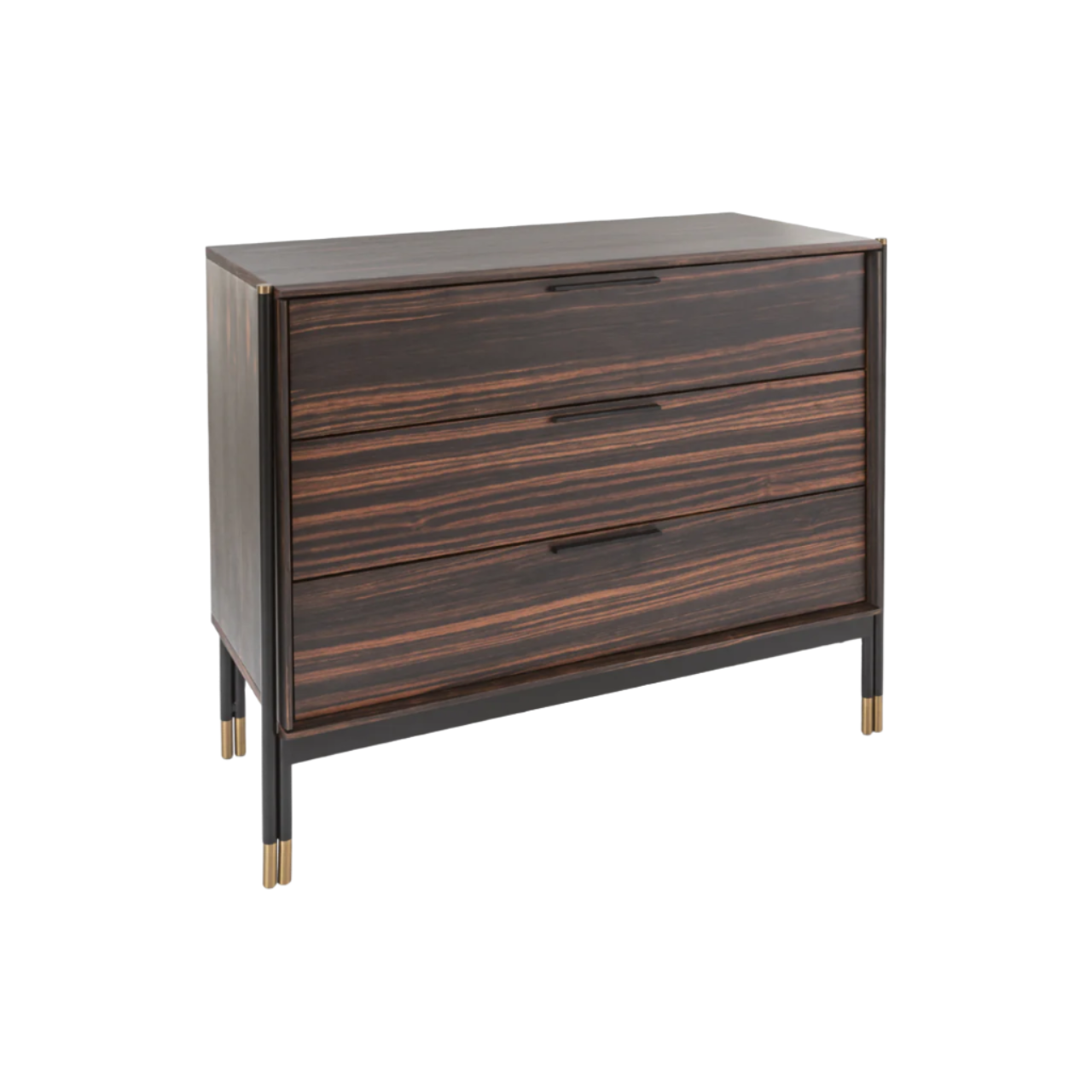 Twenty10 Designs Bali 3 Drawer Chest - Ebony - Angle View