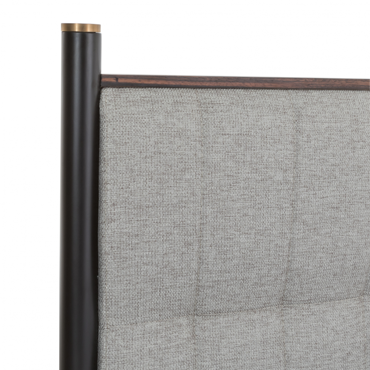 Twenty10 Designs Bali Double Bed - Ebony with Grey Fabric Headboard - Zoomed In Headboard