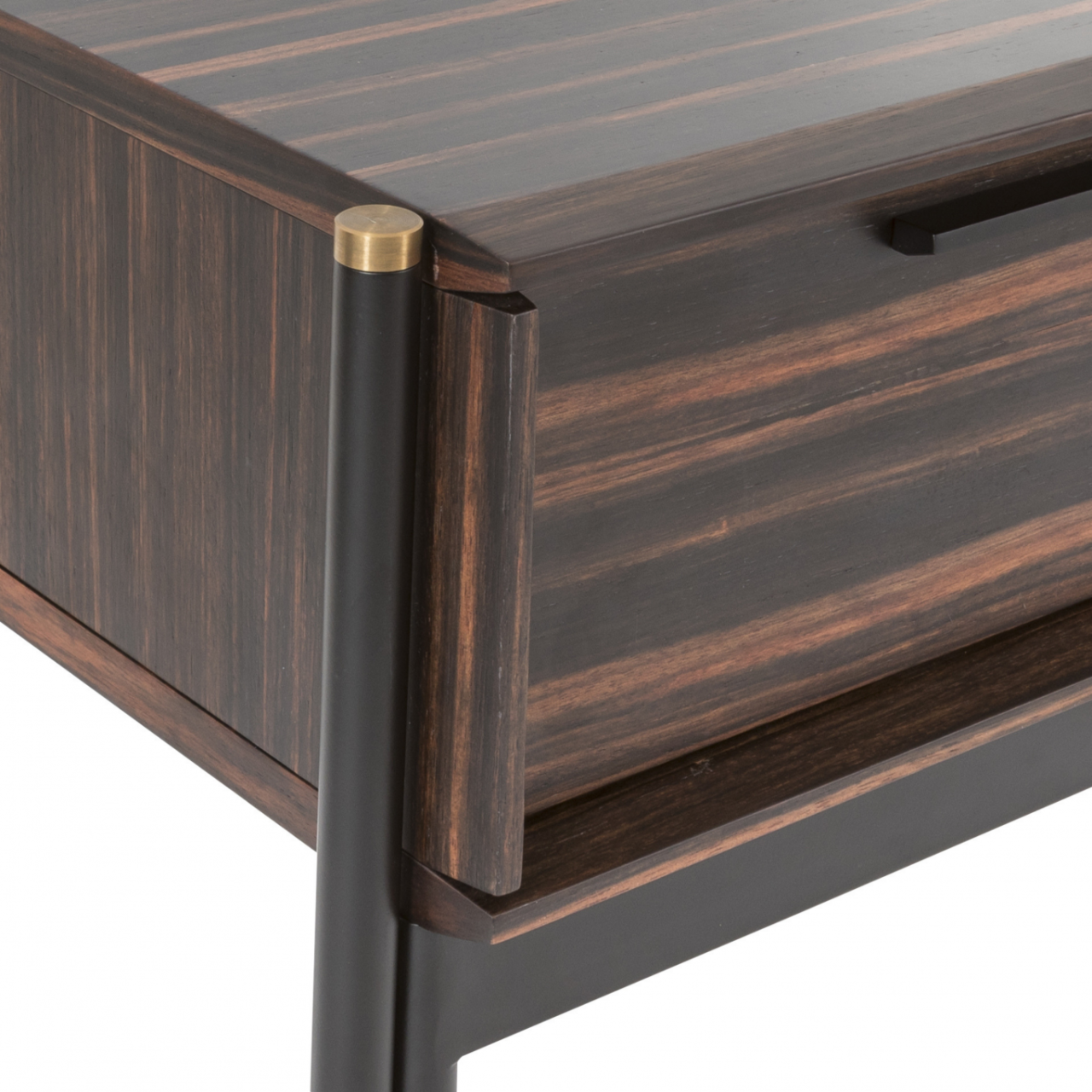 Twenty10 Designs Bali Single Drawer Bedside Table - Ebony - Zoomed In