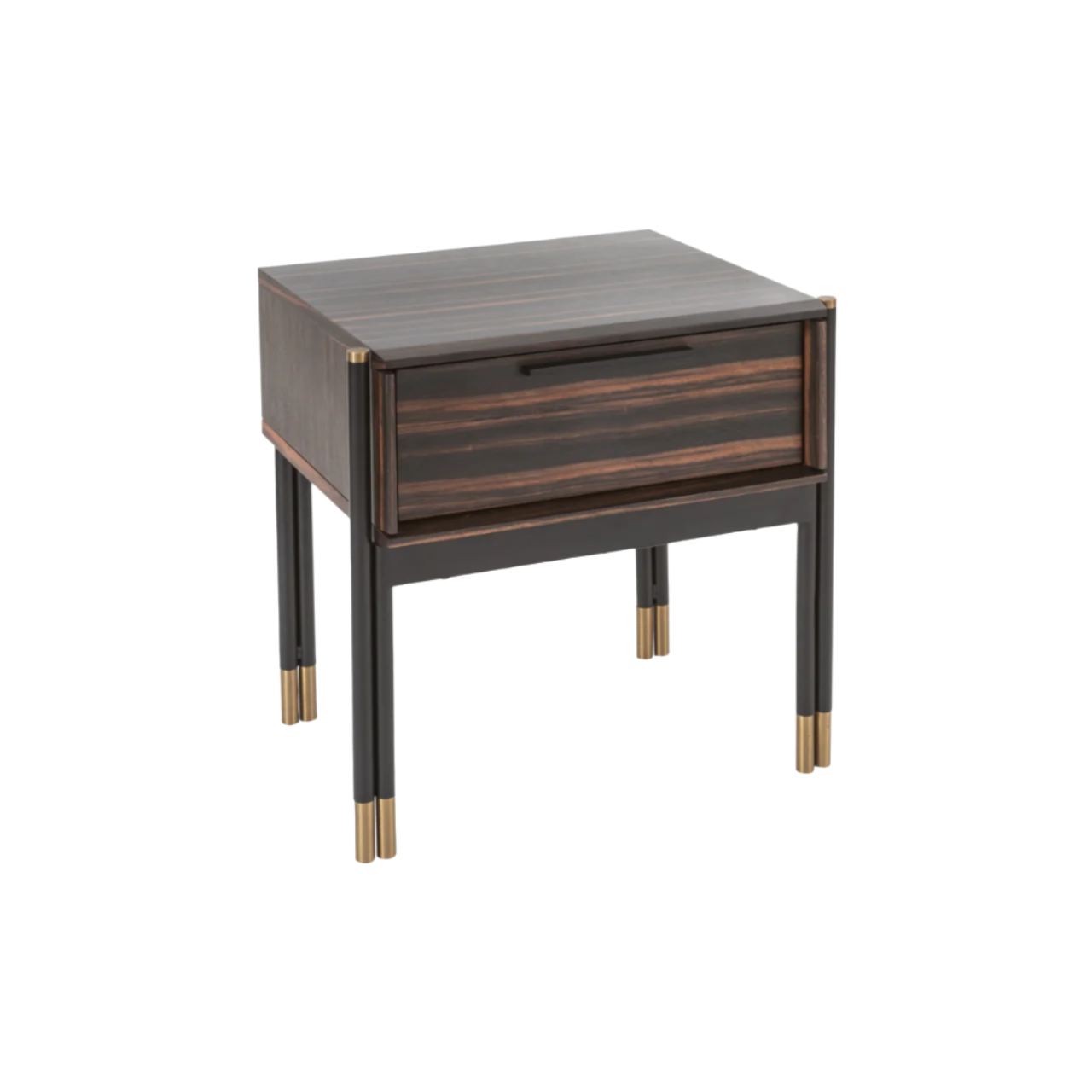 Twenty10 Designs Bali Single Drawer Bedside Table - Ebony - Angle View