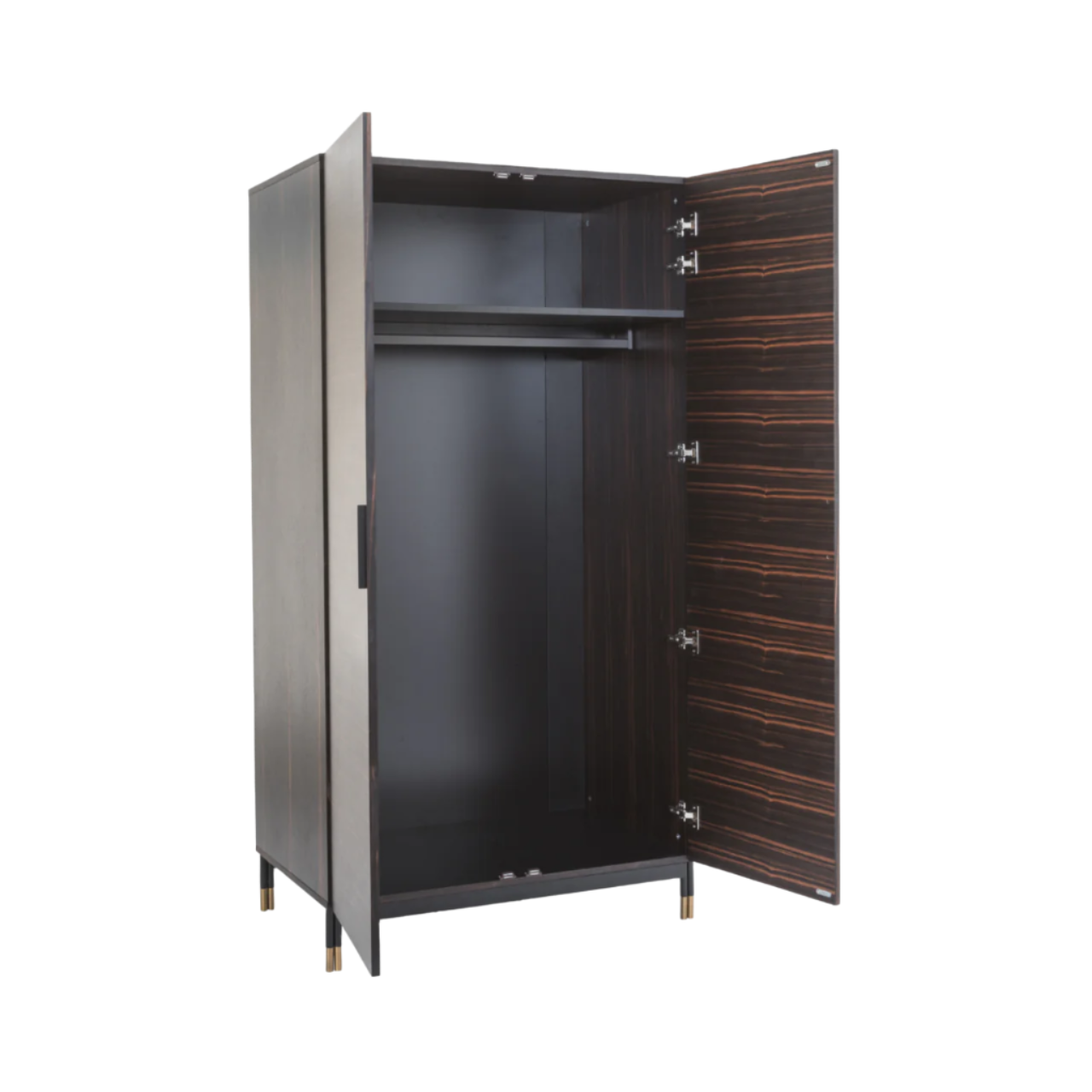 Twenty10 Designs Bali 2 Door Wardrobe - Ebony - Angle View Doors Open