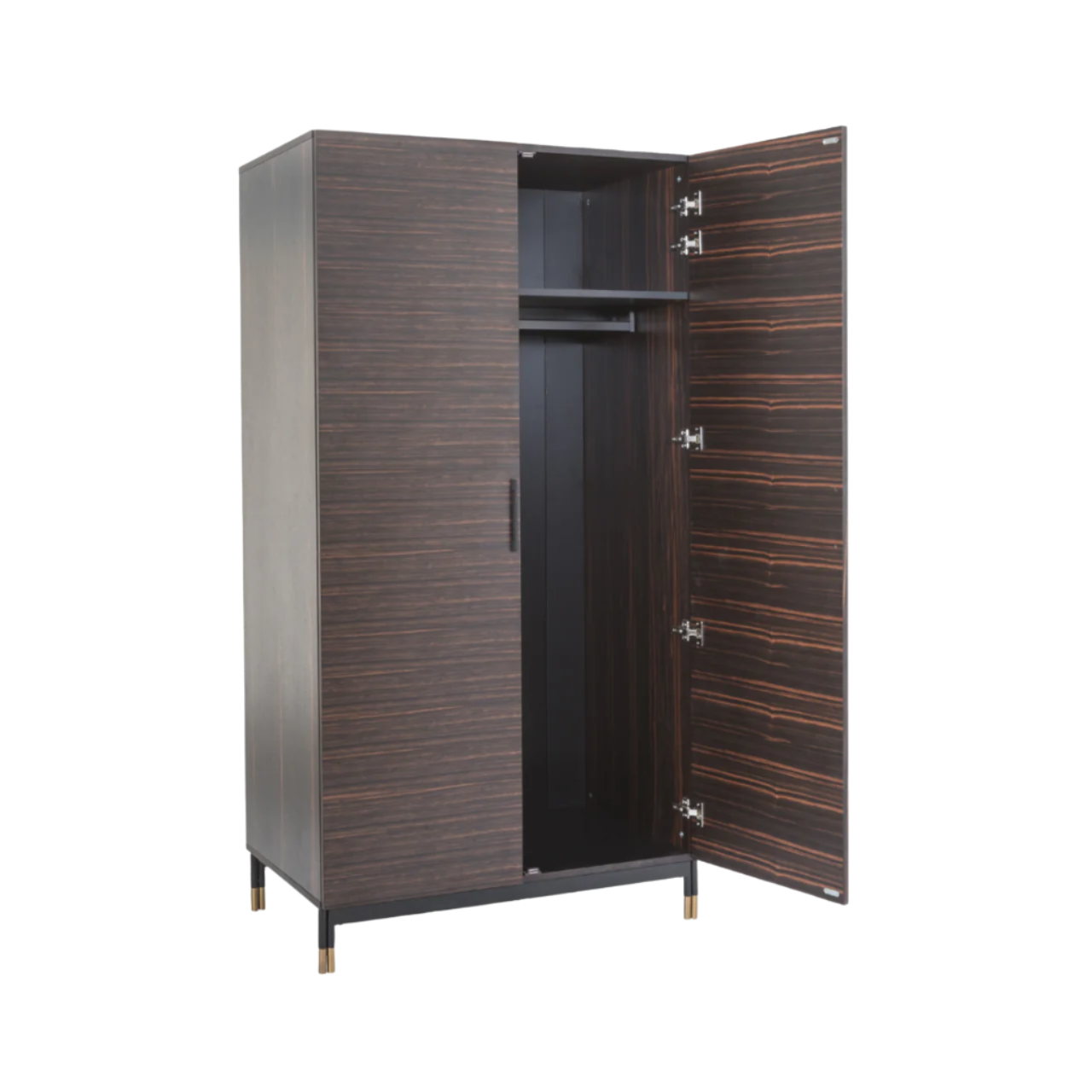 Twenty10 Designs Bali 2 Door Wardrobe - Ebony - Angle View Right Door Open