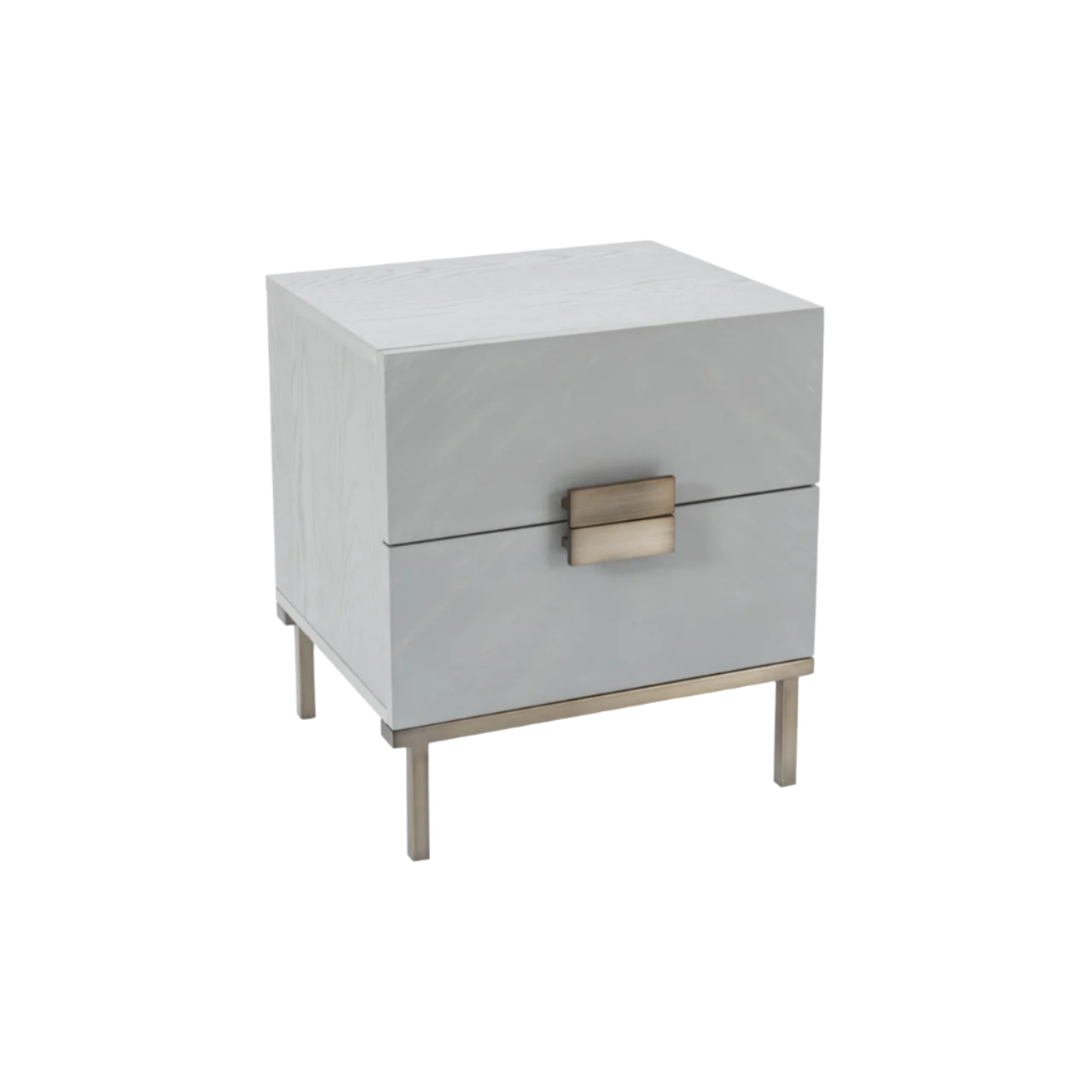 Twenty10 Designs Lilly 2 Drawer Bedside Table - Grey - Angle View