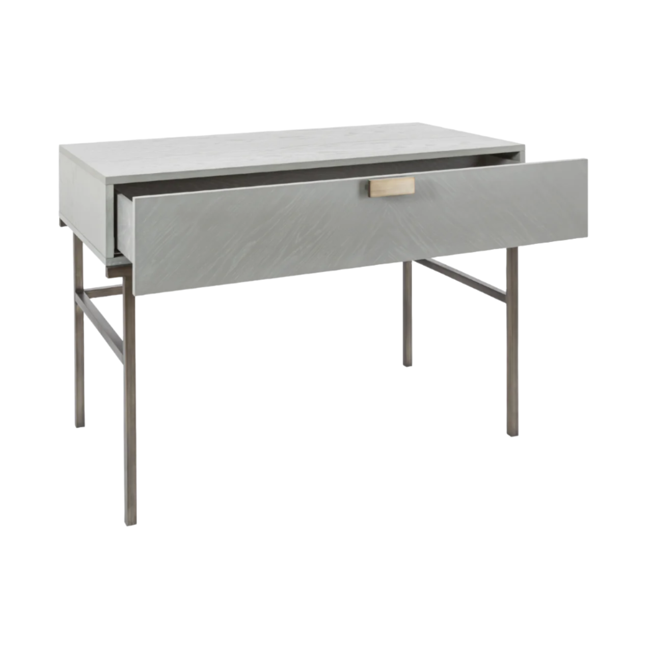 Twenty10 Designs Lilly Dressing Table / Desk - Grey - Angle View Drawer Open