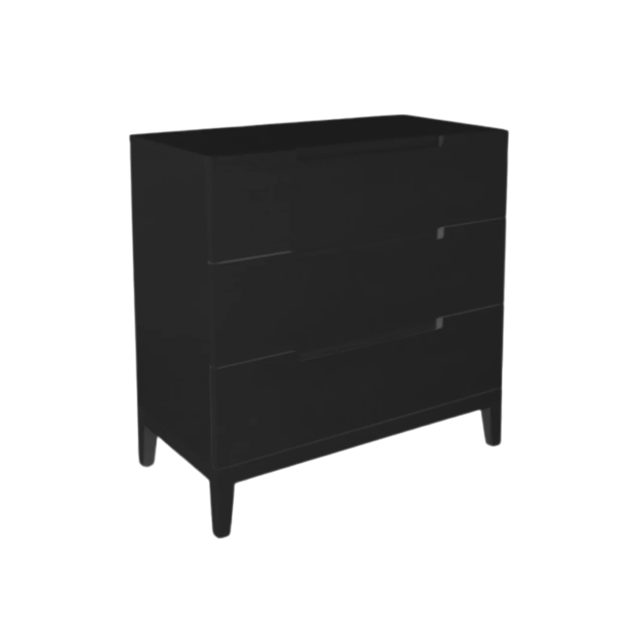 Twenty10 Designs Orchid 3 Drawer Chest - Black - Angle View
