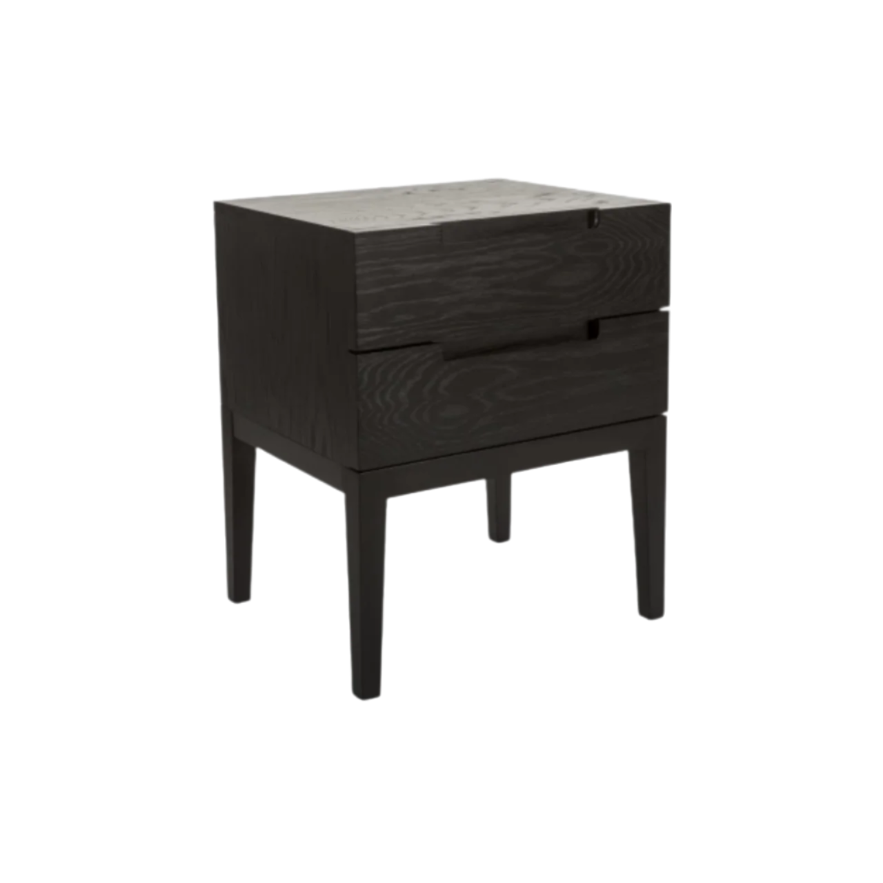 Twenty10 Designs Orchid 2 Drawer Bedside Table - Black - Angle View