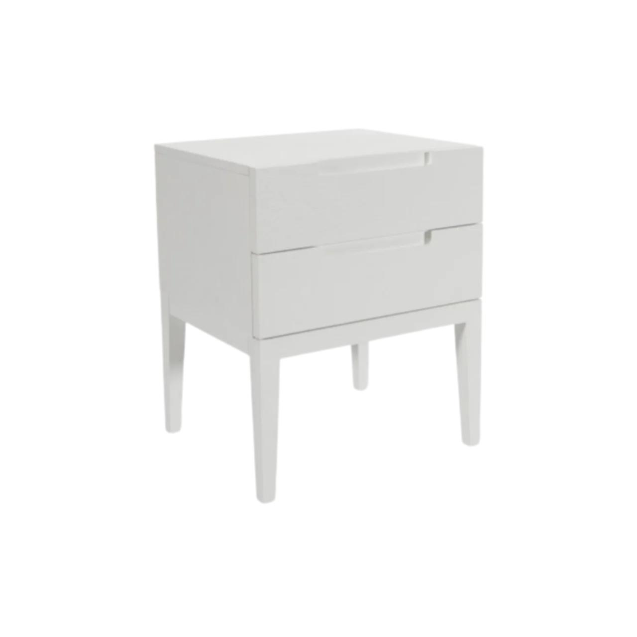 Twenty10 Designs Orchid 2 Drawer Bedside Table - White - Angle View
