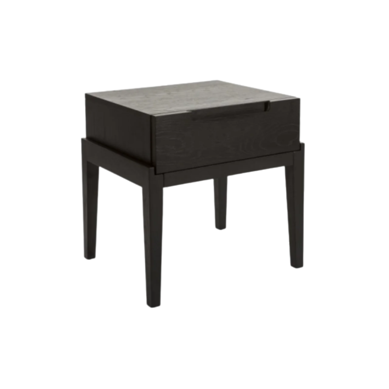 Twenty10 Designs Orchid Single Drawer Bedside Table - Black - Angle View