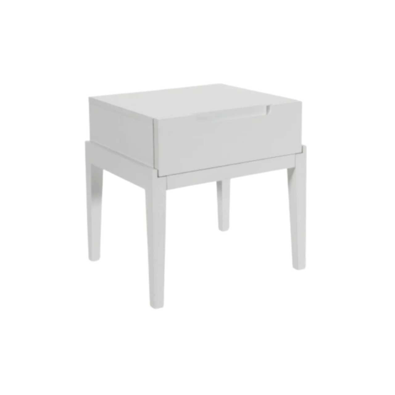 Twenty10 Designs Orchid Single Drawer Bedside Table - White - Angle View