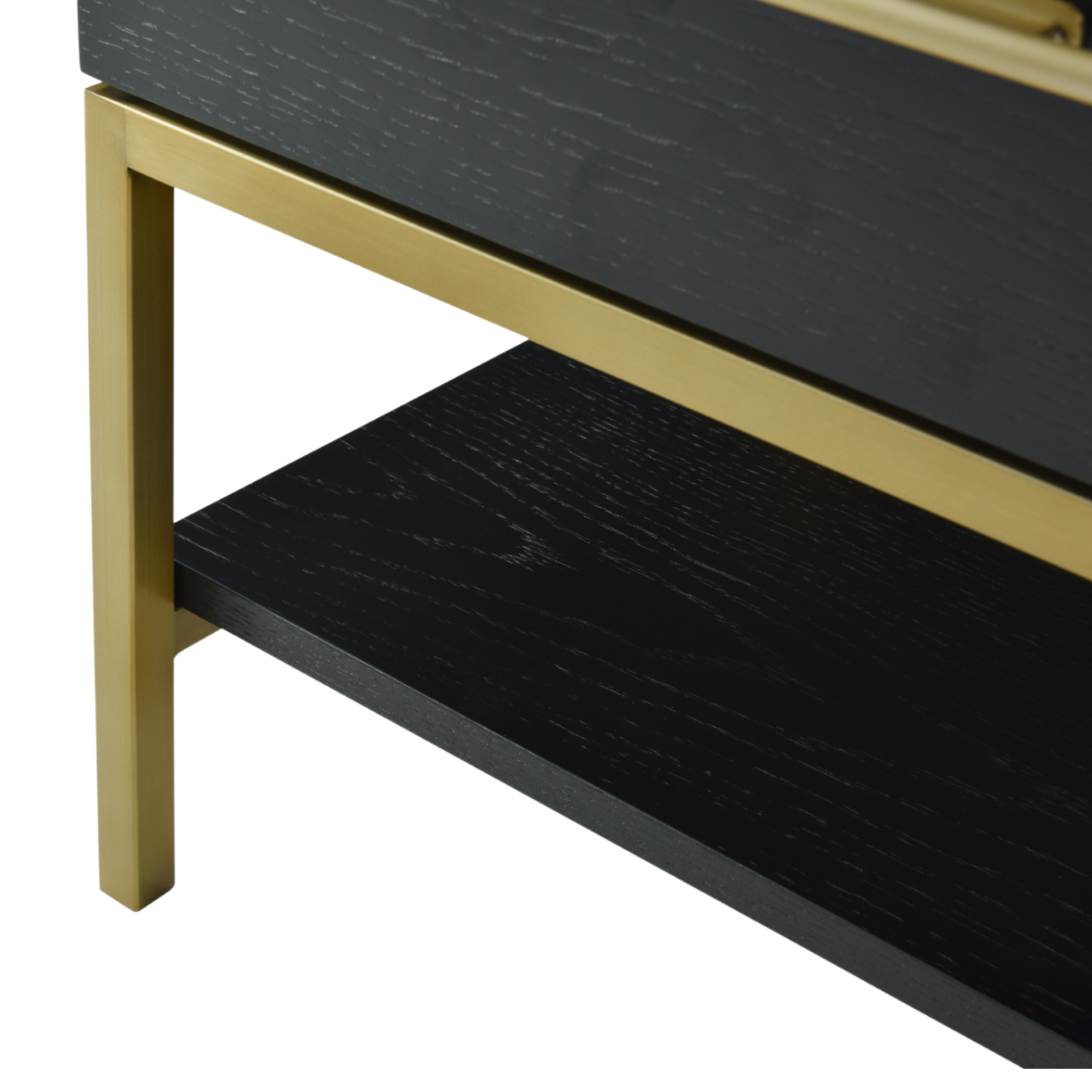 Twenty10 Designs Tulip Single Drawer Bedside Table - Black - Zoomed In Base