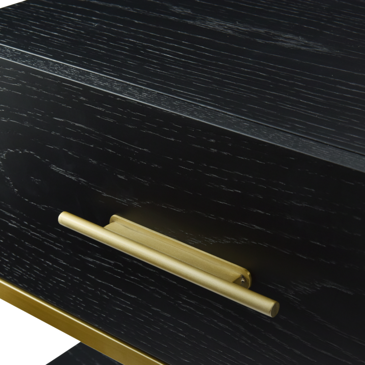 Twenty10 Designs Tulip Single Drawer Bedside Table - Black - Zoomed In Drawer Handle