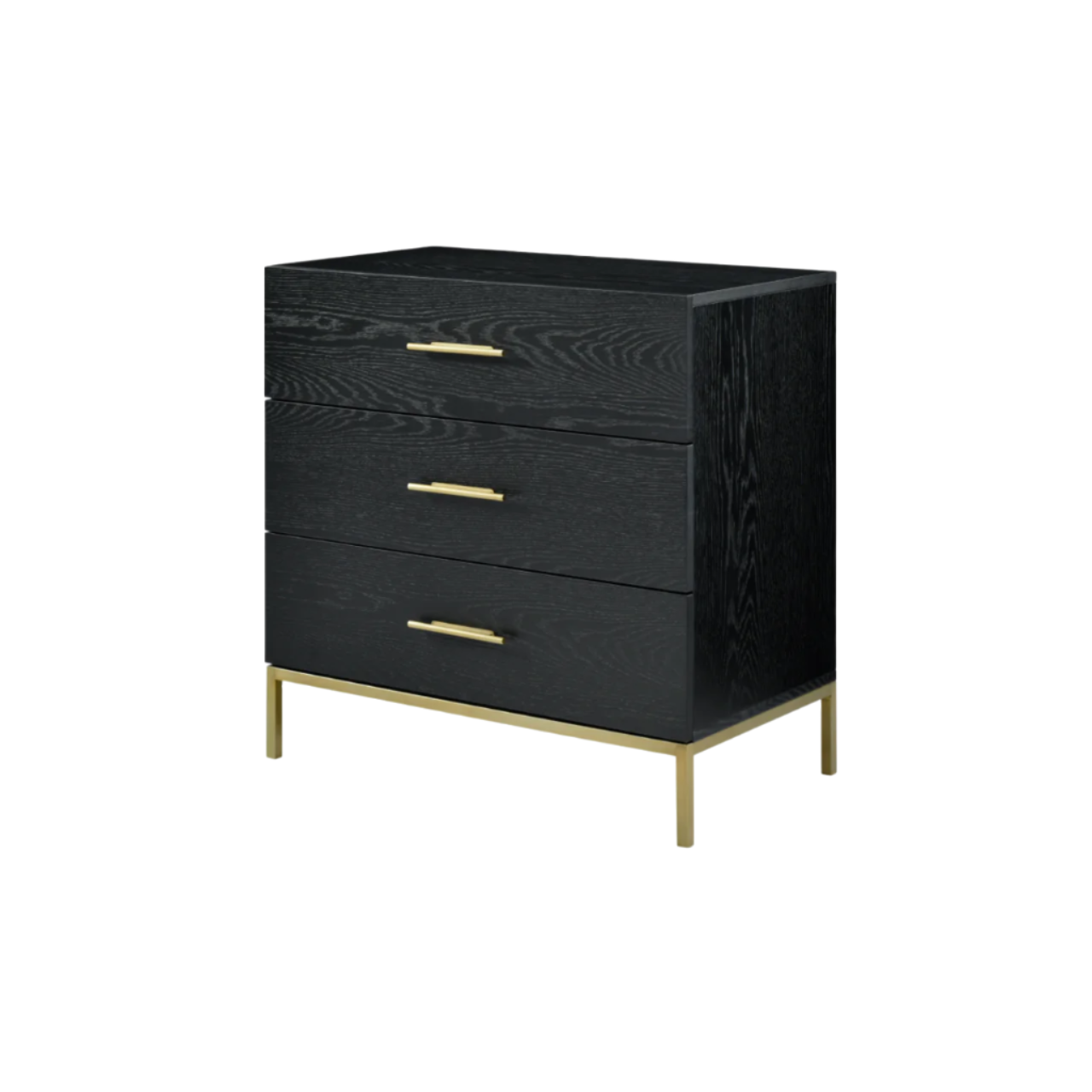 Twenty10 Designs Tulip 3 Drawer Chest - Black - Angle View
