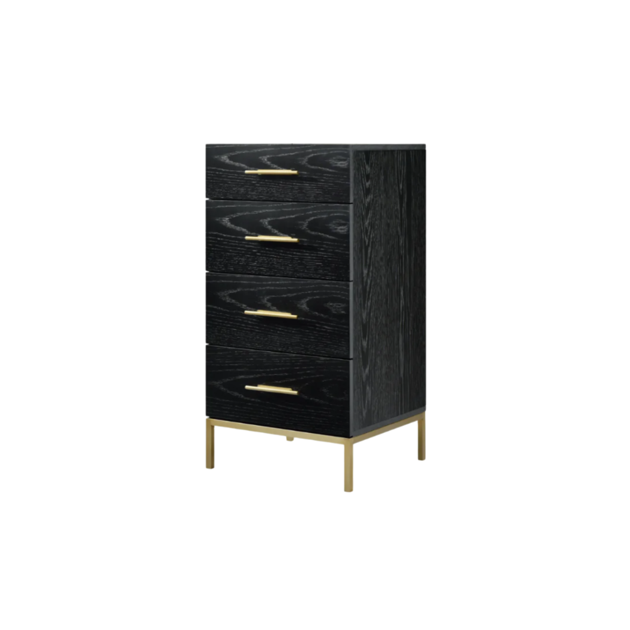 Twenty10 Designs Tulip 5 Drawer Narrow Tallboy Chest - Black - Angle View