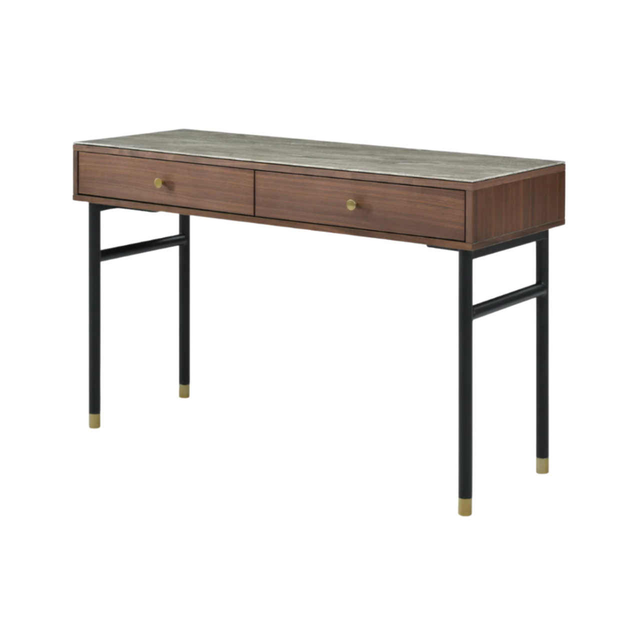 Twenty10 Designs Willow Dressing Table / Desk - Tobacco Walnut - Angle View