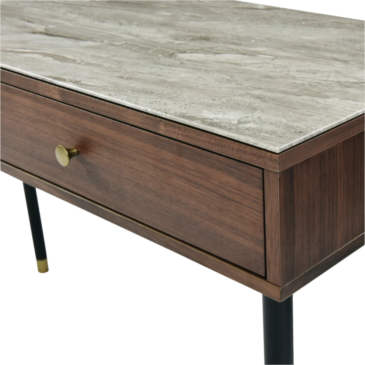 Twenty10 Designs Willow Dressing Table / Desk - Tobacco Walnut - Zoomed In Top Right