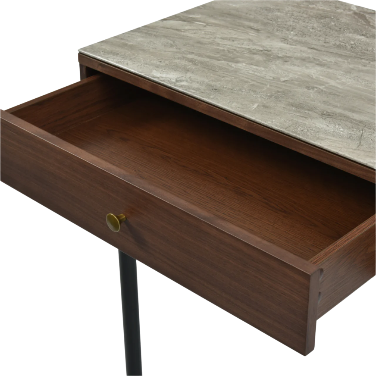 Twenty10 Designs Willow Dressing Table / Desk - Tobacco Walnut - Zoomed In Drawer Open