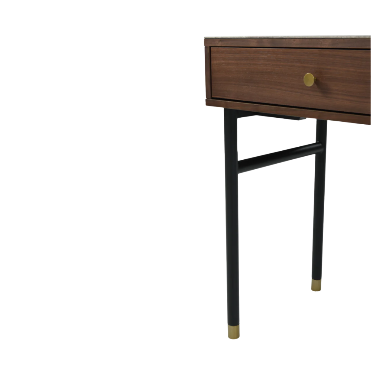 Twenty10 Designs Willow Dressing Table / Desk - Tobacco Walnut - Zoomed In Base