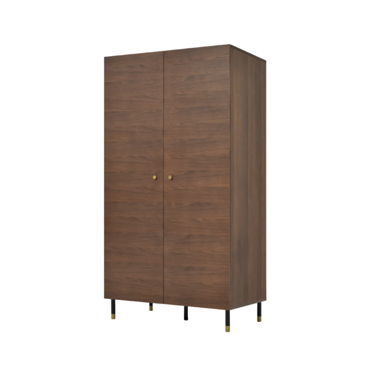 Twenty10 Designs Willow 2 Door Wardrobe - Tobacco Walnut - Angle View