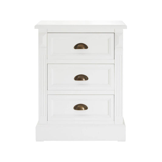 Nest Envy Shoreline 3 Drawer Bedside Table - White