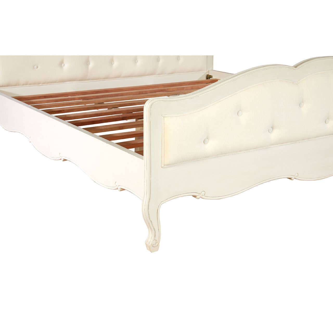 Nest Envy Versailles Super King Bed - White - Zoomed In Bottom Left