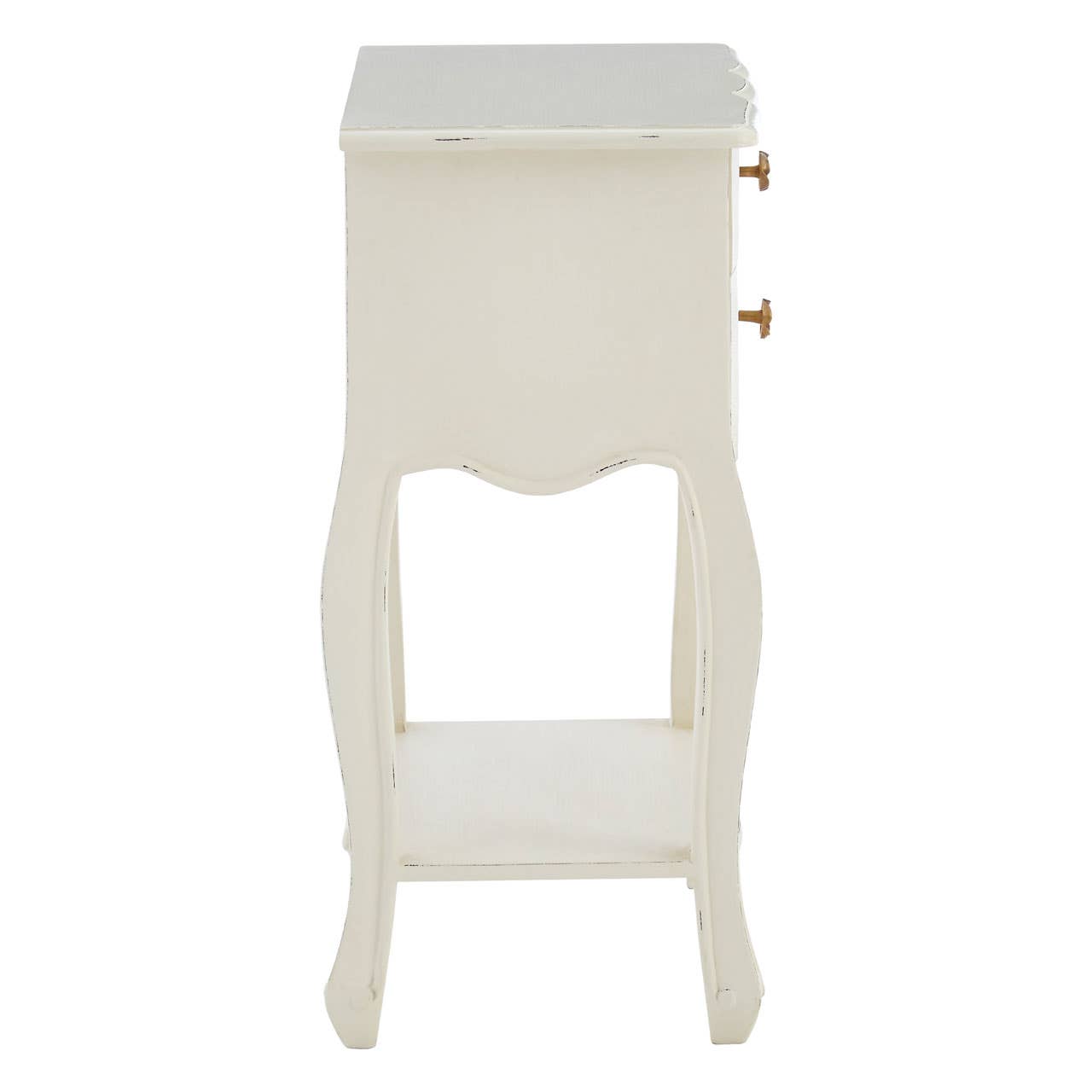 Nest Envy Versailles 2 Drawer Bedside Table - White - Side View