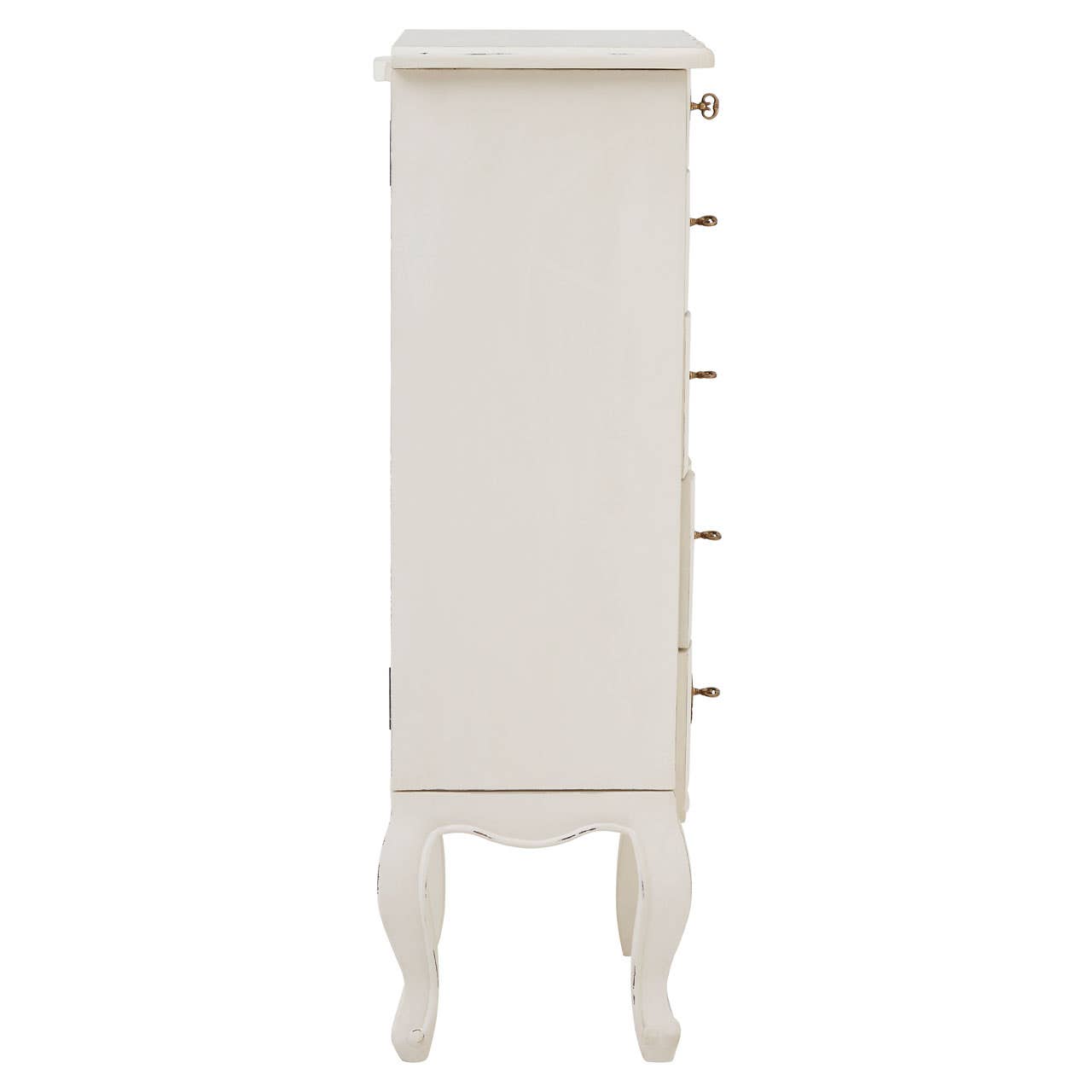 Nest Envy Versailles 5 Drawer Narrow Tallboy Chest - White - Side View